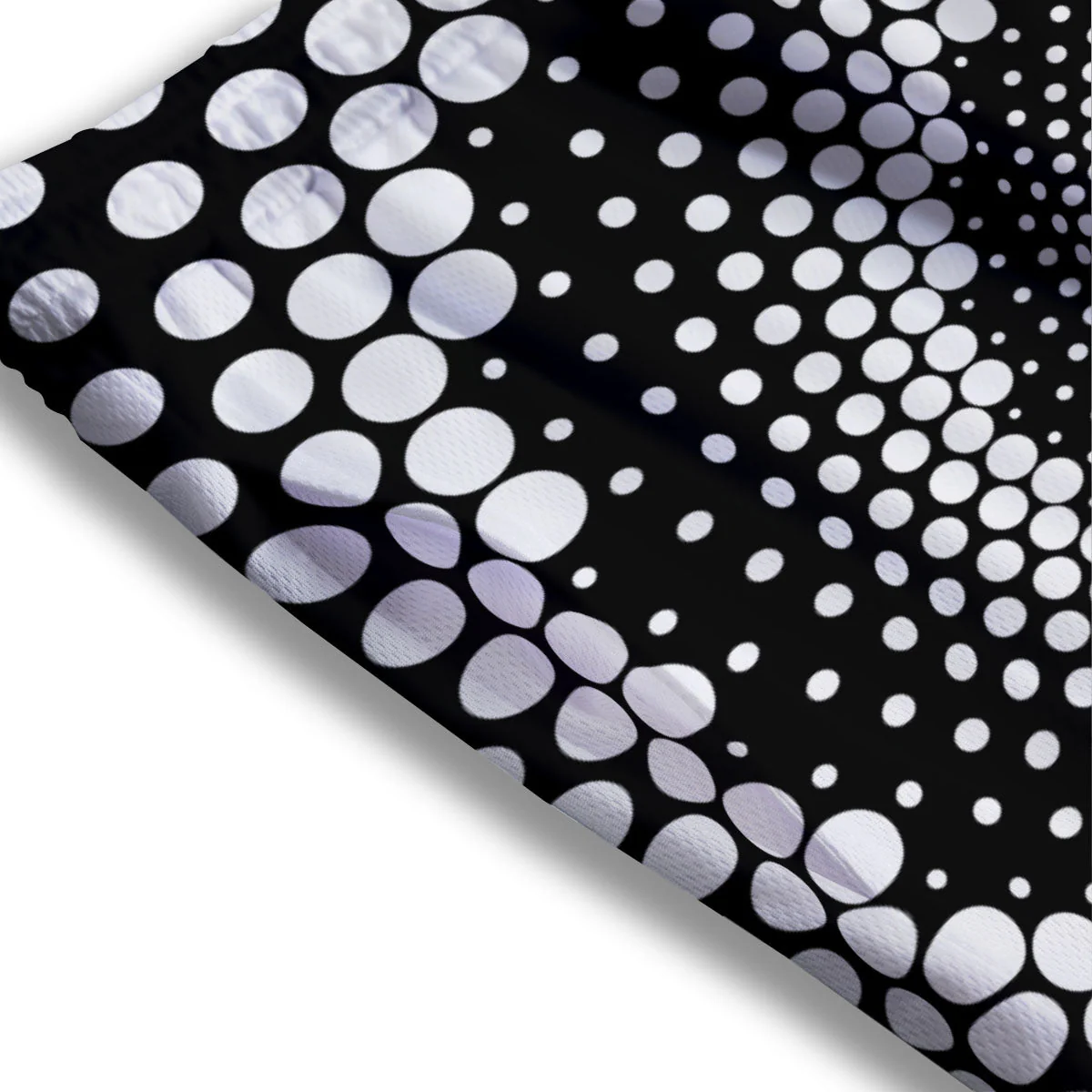 Spiral Dot White And Black Print Mesh Shorts - Image 3