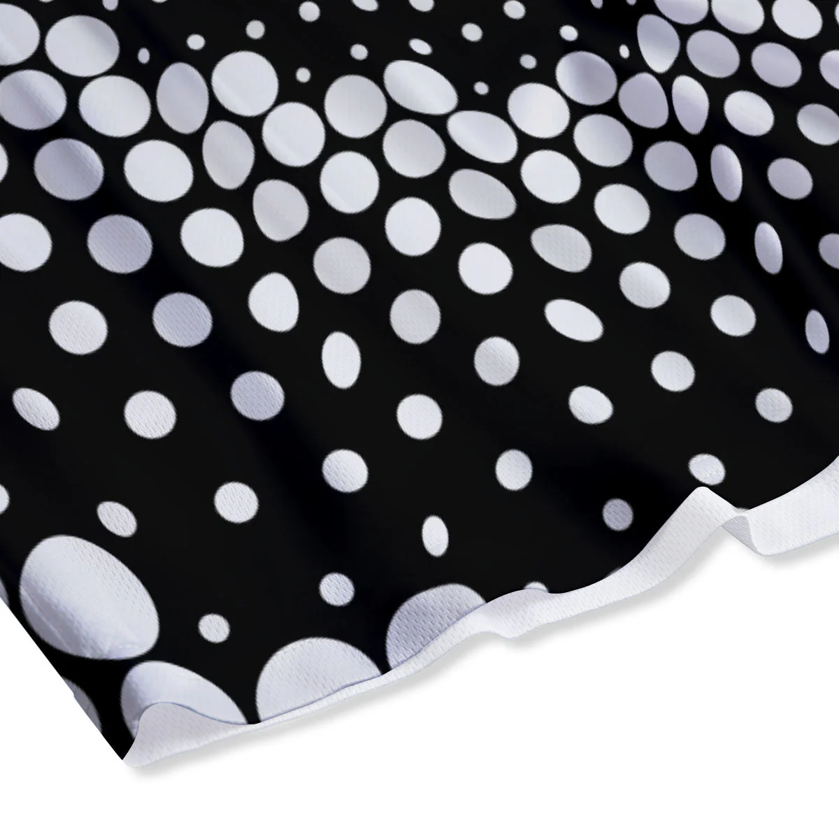 Spiral Dot White And Black Print Mesh Shorts - Image 4