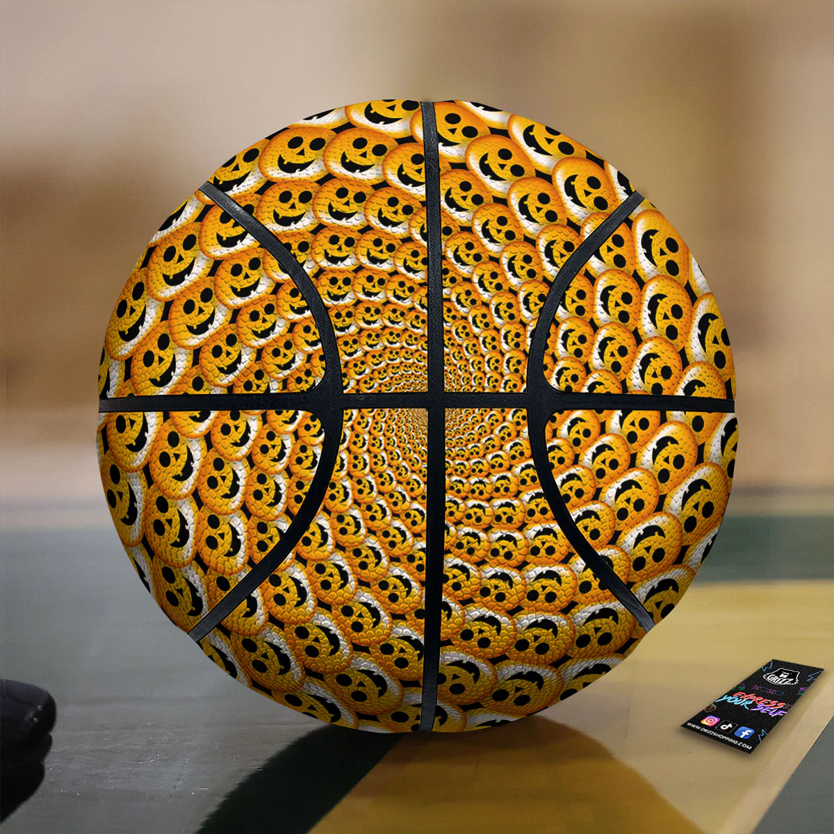 Spiral Halloween Print Basketball