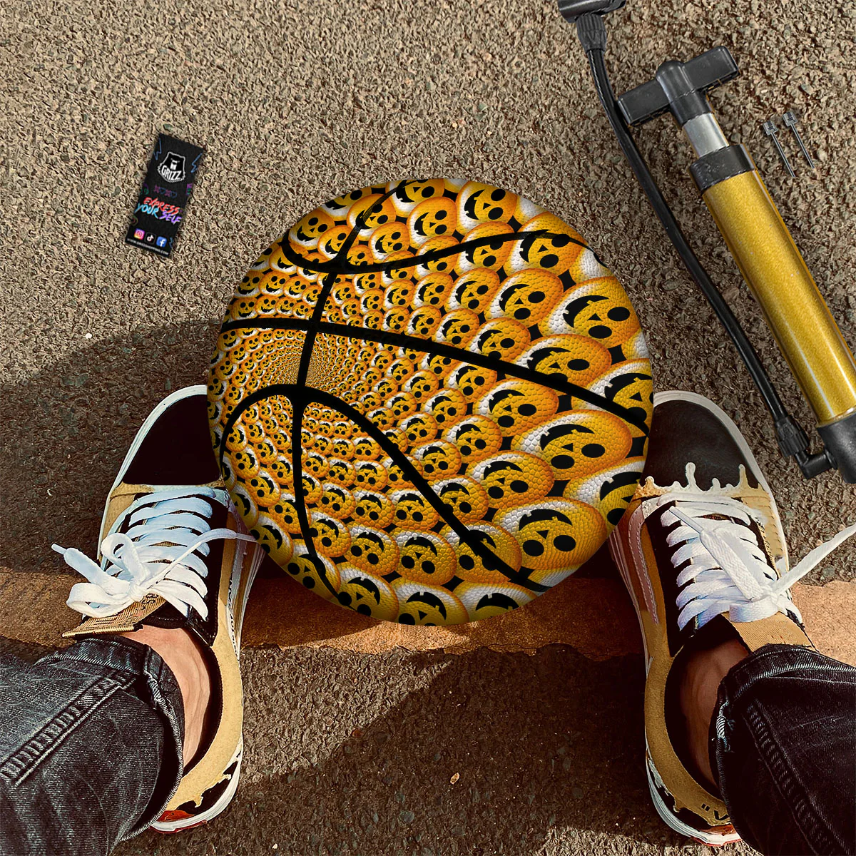 Spiral Halloween Print Basketball - Image 2
