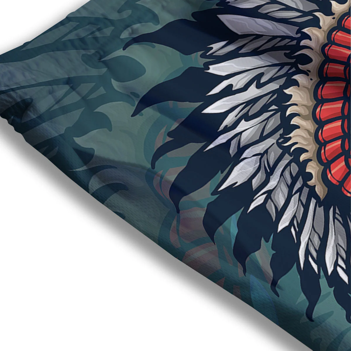 Spirit Animal Native American Wolf Print Mesh Shorts - Image 3