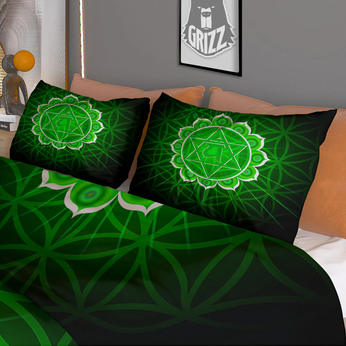 Spiritual Anahata Chakra Print Duvet Cover Bedding Set - Image 3