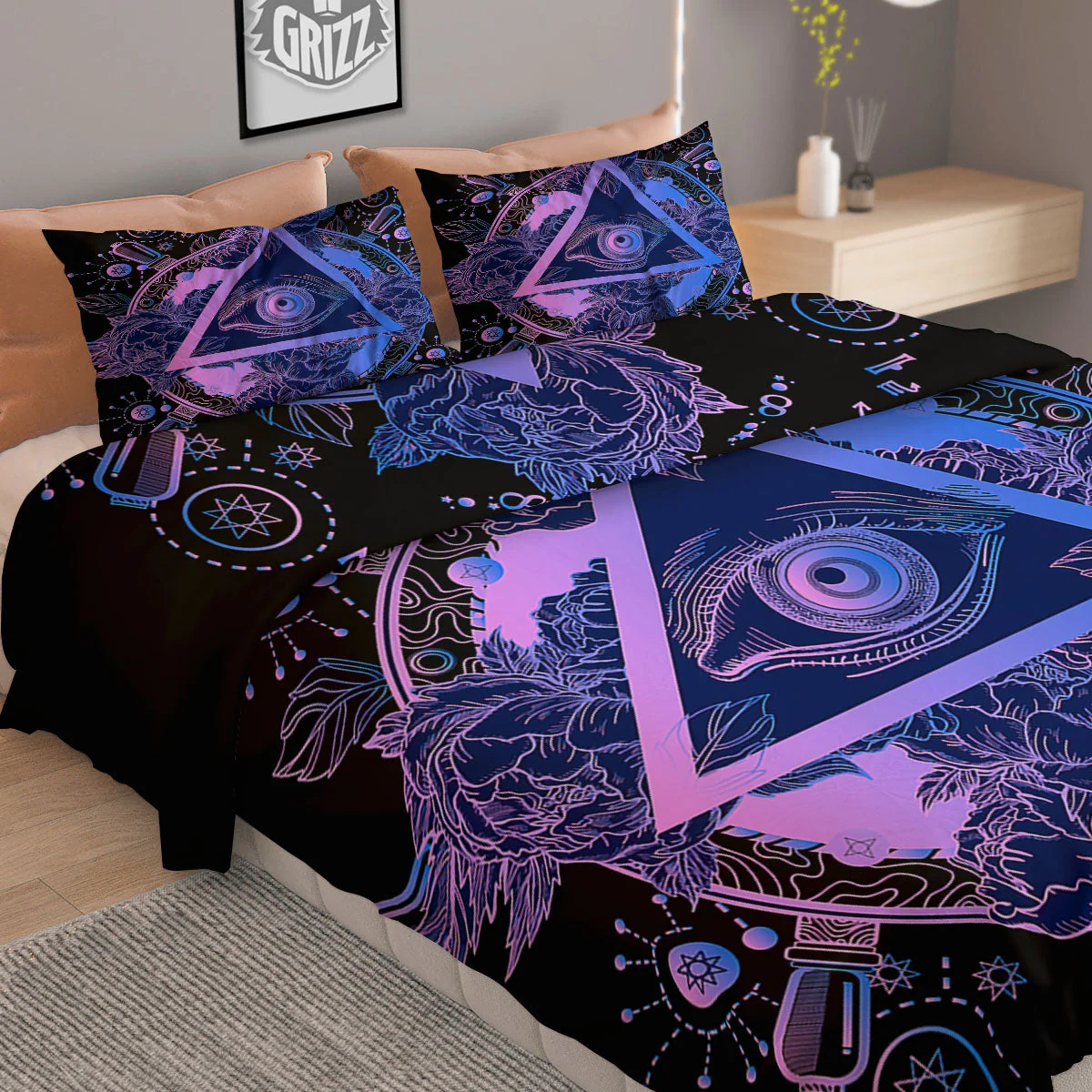 Spiritual Eye Of Providence Print Duvet Cover Bedding Set - Image 2