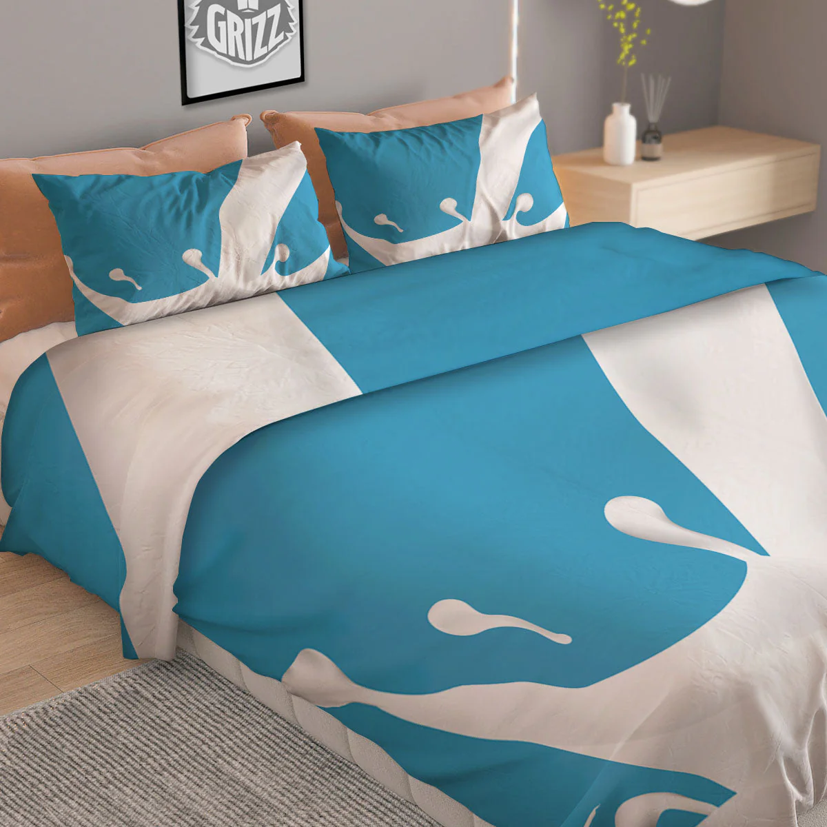 Splash Milk Print Duvet Cover Bedding Set - Image 2