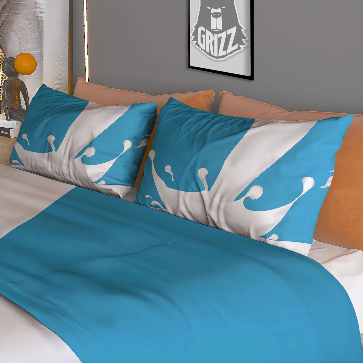 Splash Milk Print Duvet Cover Bedding Set - Image 3