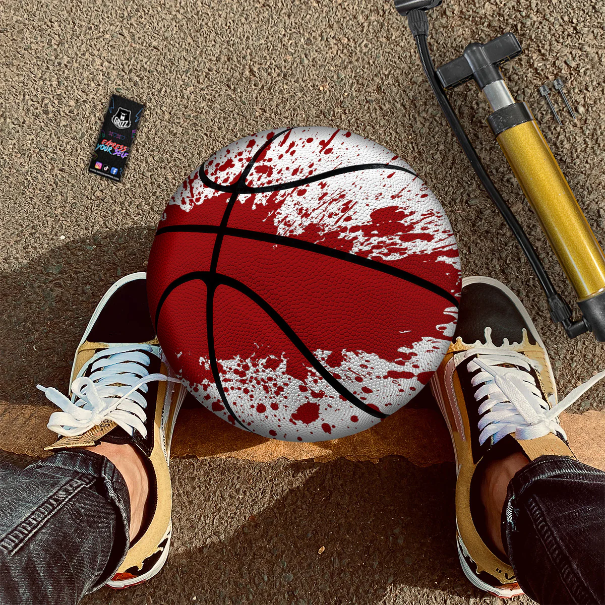 Splashed Blood Print Basketball - Image 3