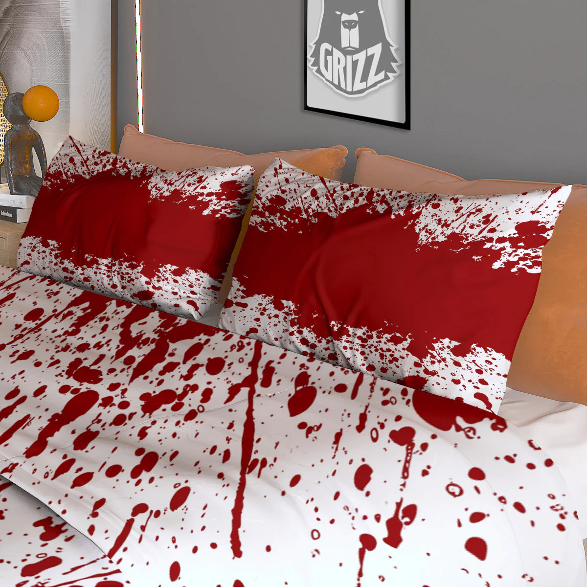 Splashed Blood Print Duvet Cover Bedding Set - Image 3