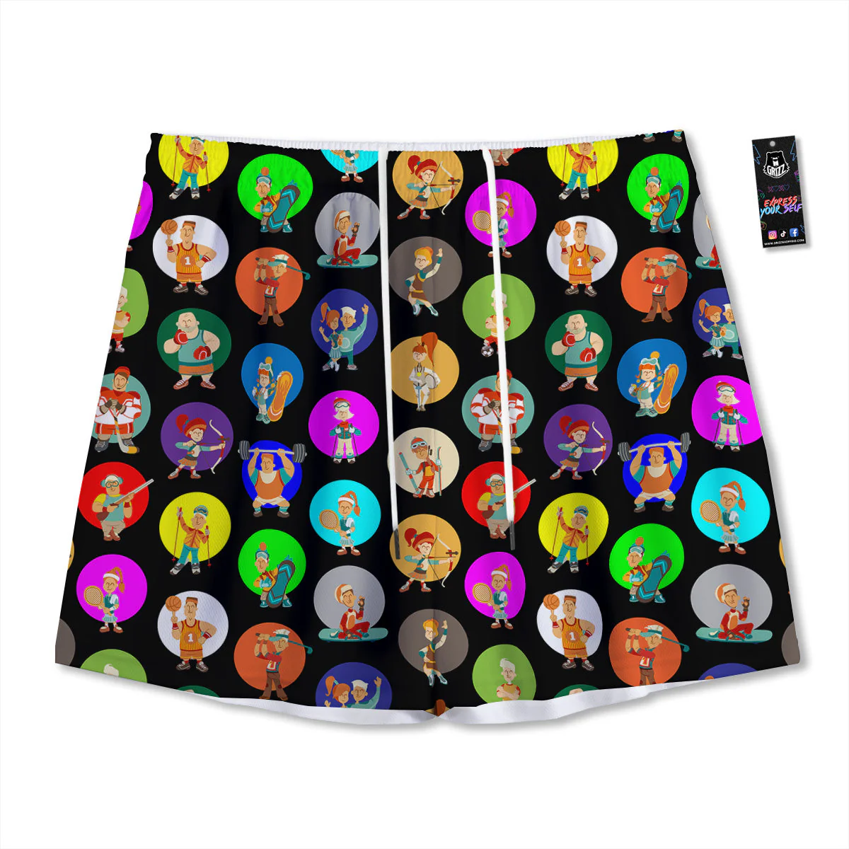 Sport Colorful Print Pattern Mesh Shorts
