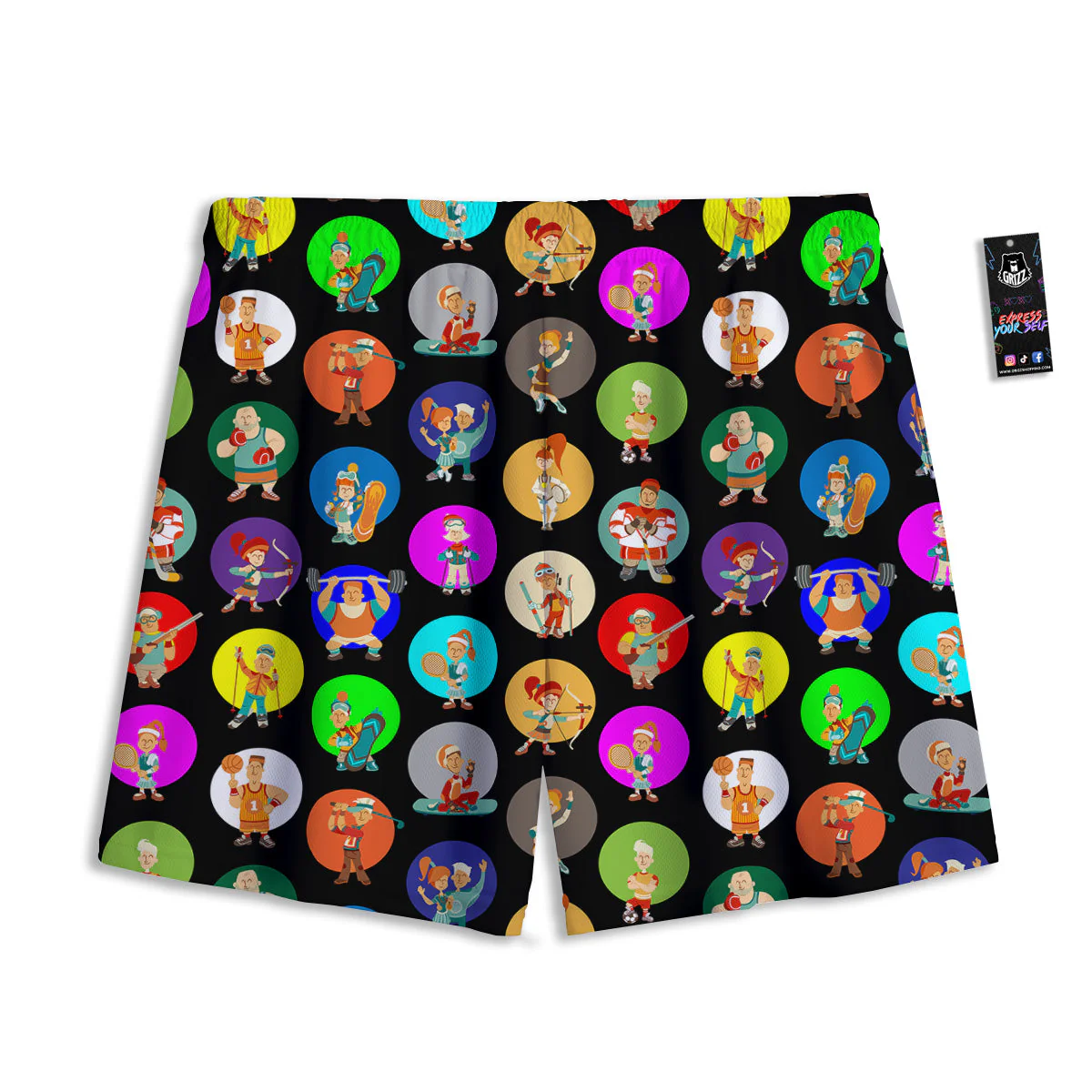 Sport Colorful Print Pattern Mesh Shorts - Image 2