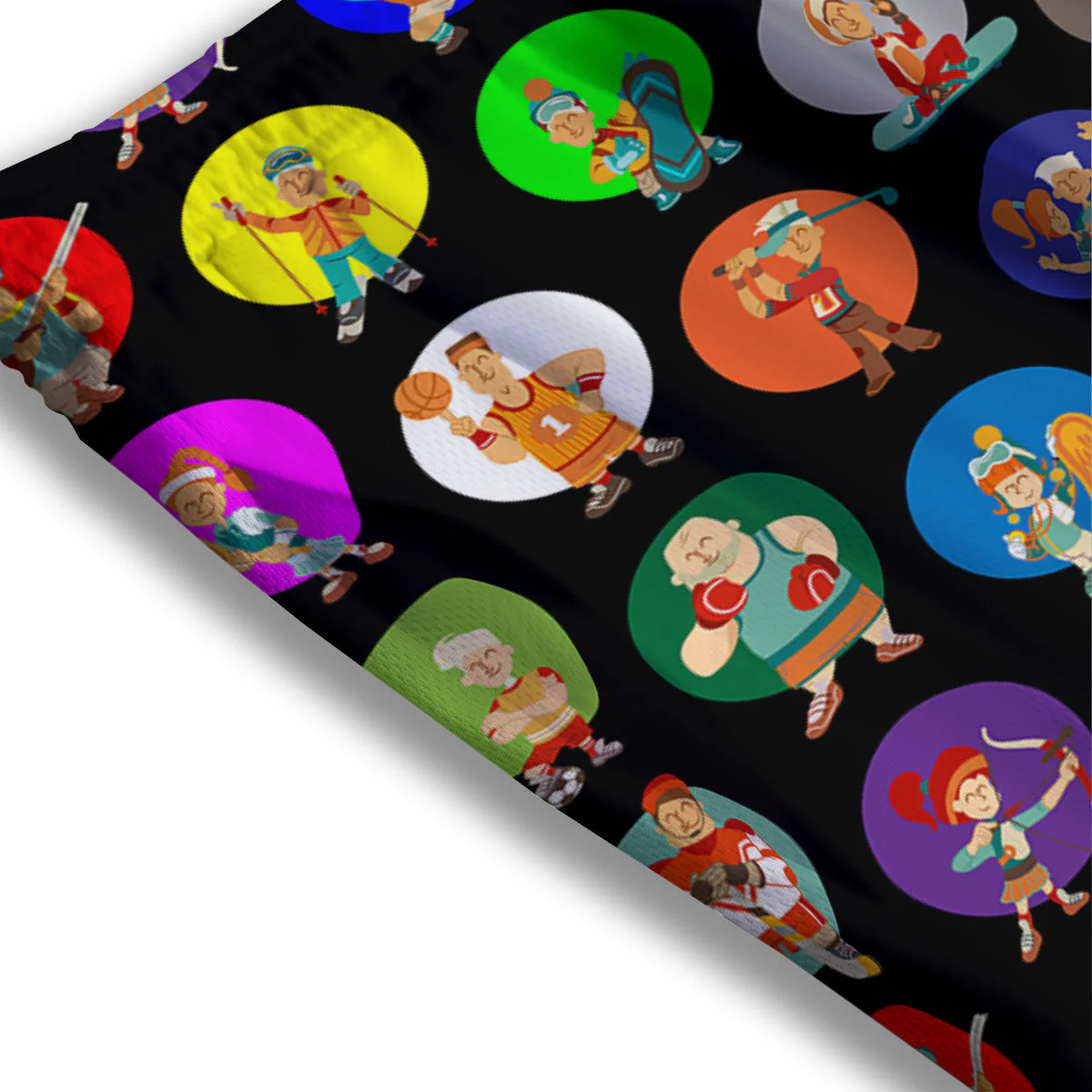 Sport Colorful Print Pattern Mesh Shorts - Image 3