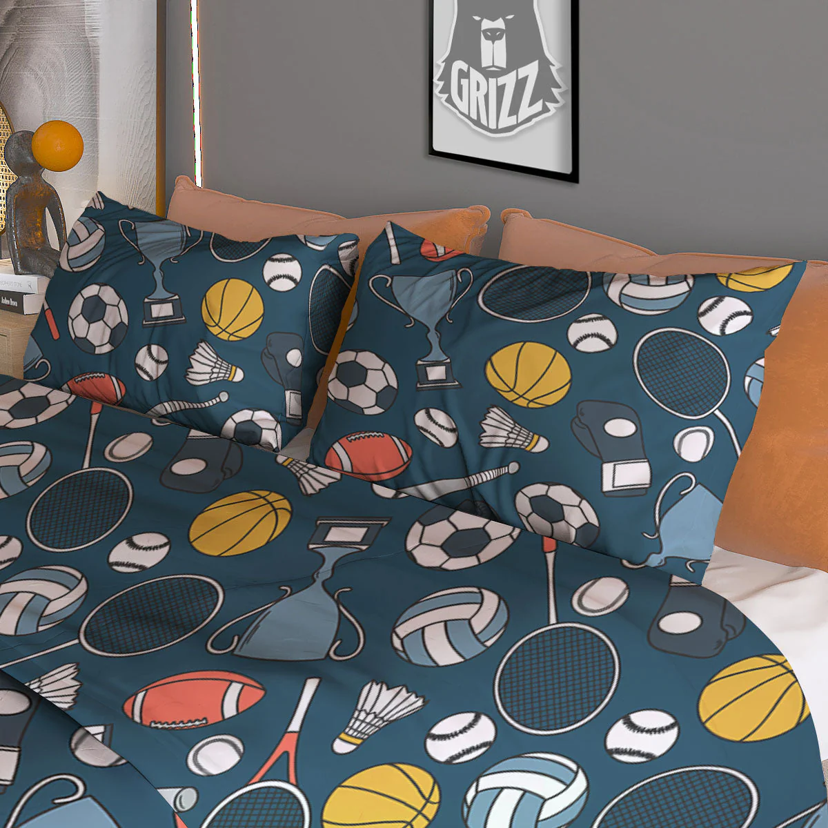 Sport Lacrosse Print Pattern Duvet Cover Bedding Set - Image 3