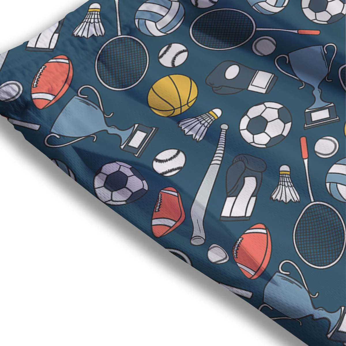 Sport Lacrosse Print Pattern Mesh Shorts - Image 3