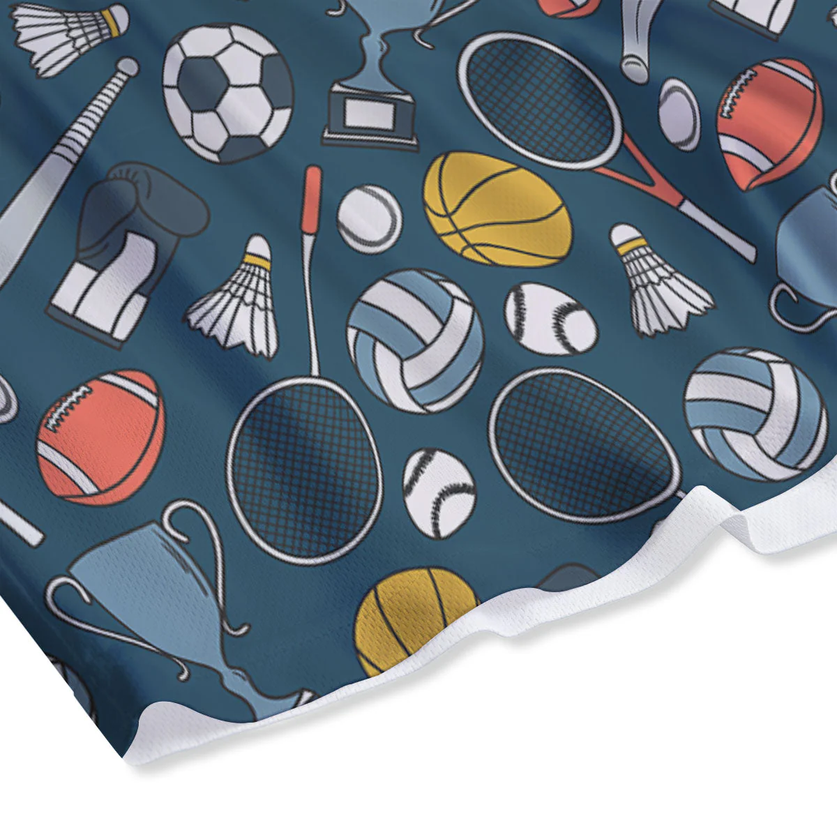 Sport Lacrosse Print Pattern Mesh Shorts - Image 4