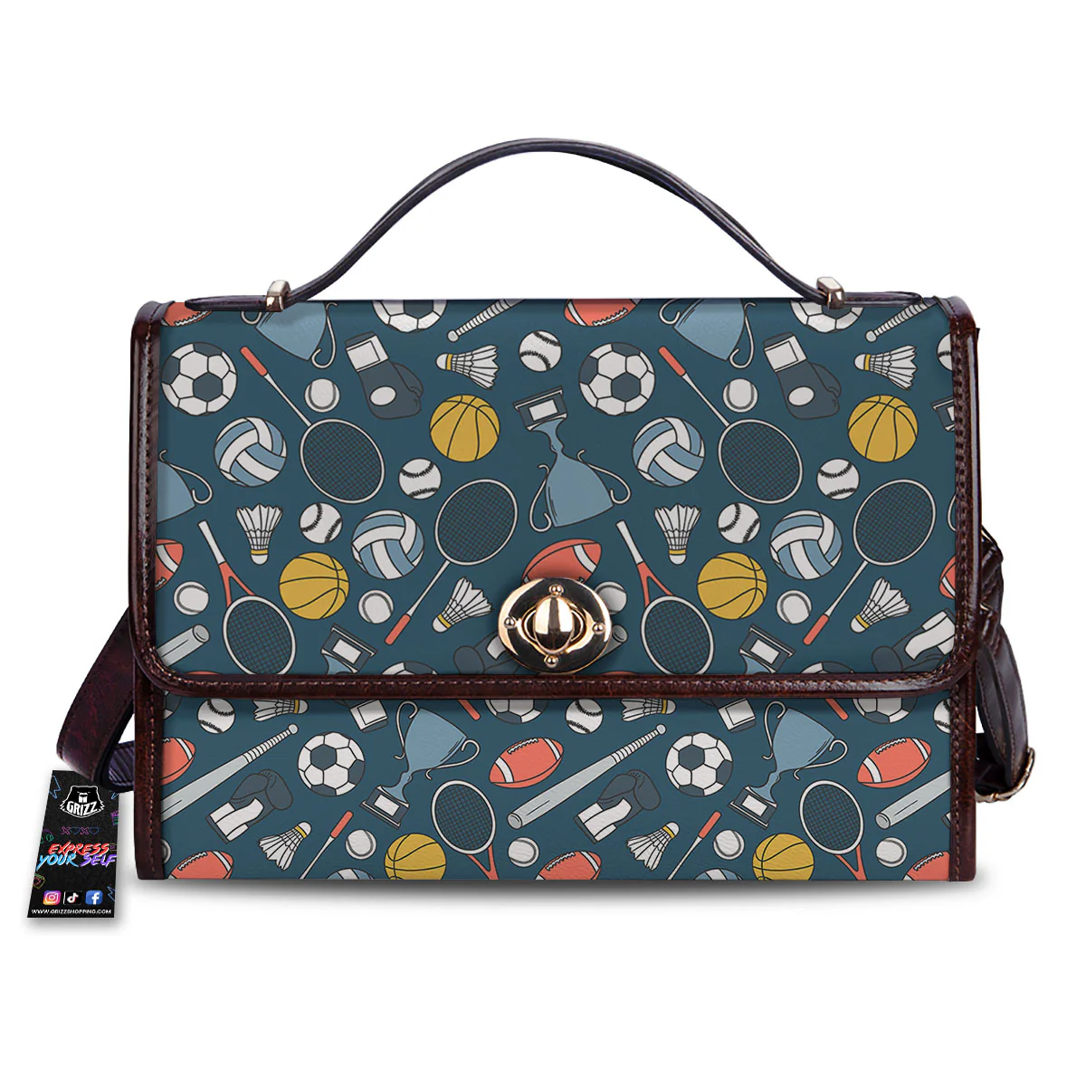 Sport Lacrosse Print Pattern Women's Satchel Bag