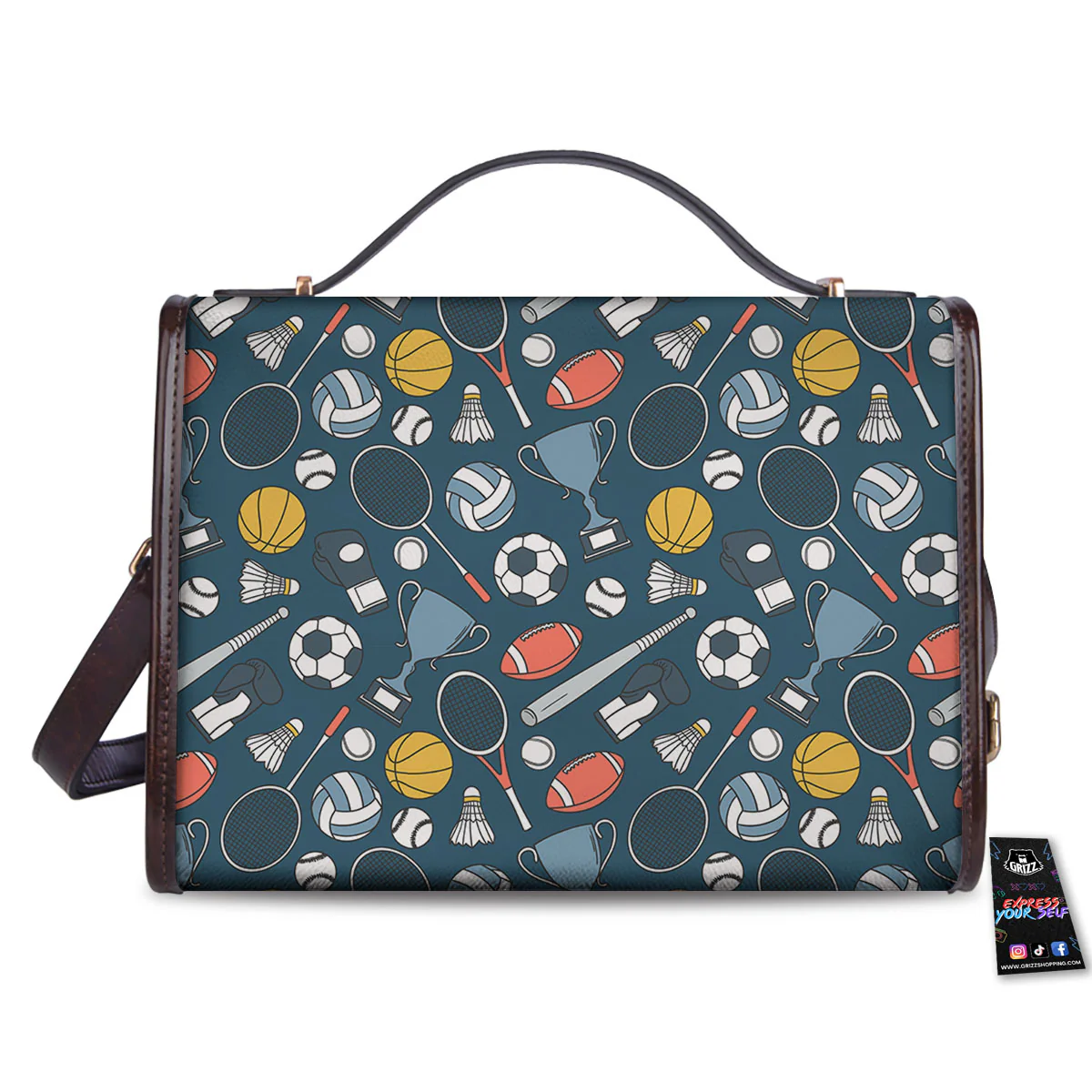 Sport Lacrosse Print Pattern Women's Satchel Bag - Image 2