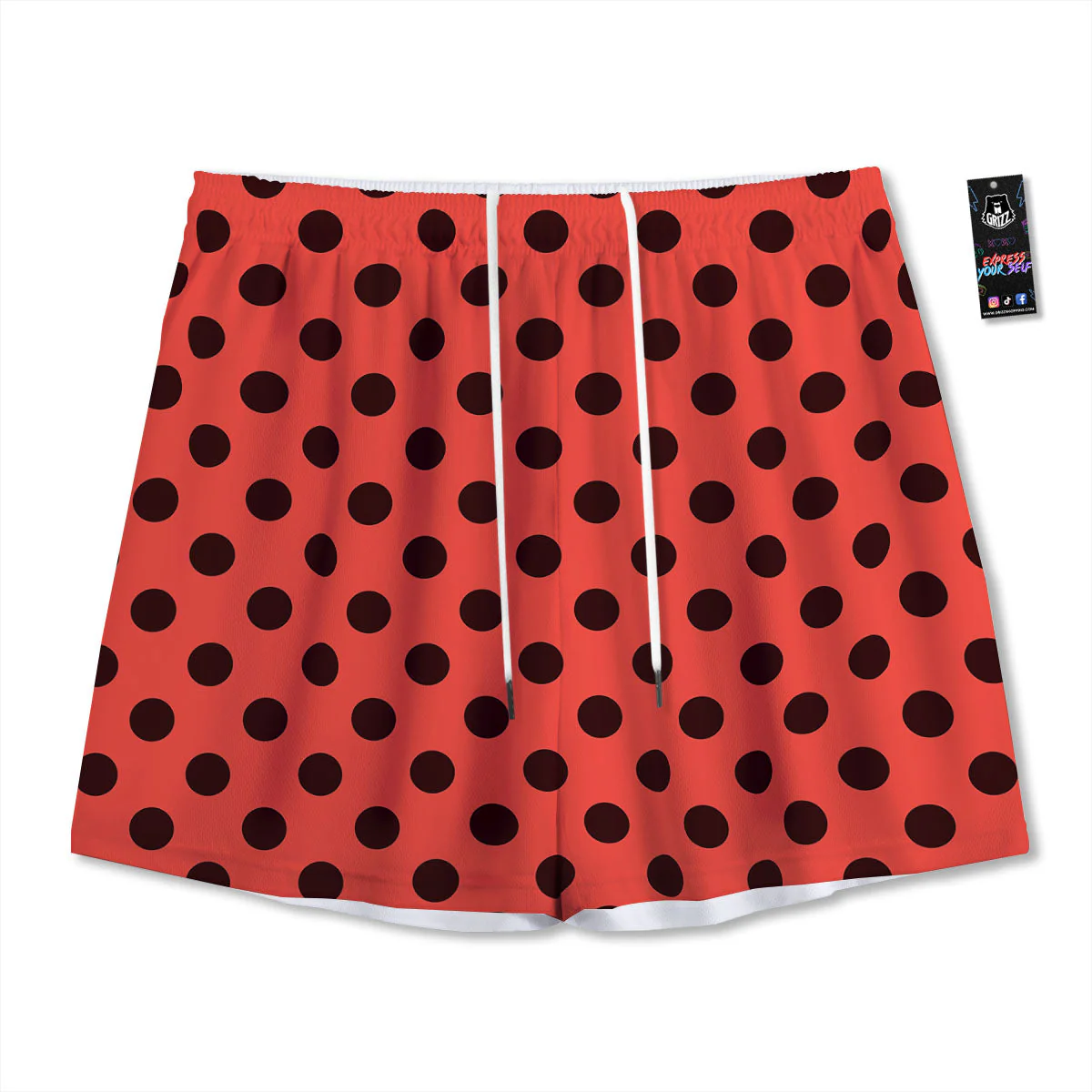 Spots Ladybug Print Pattern Mesh Shorts