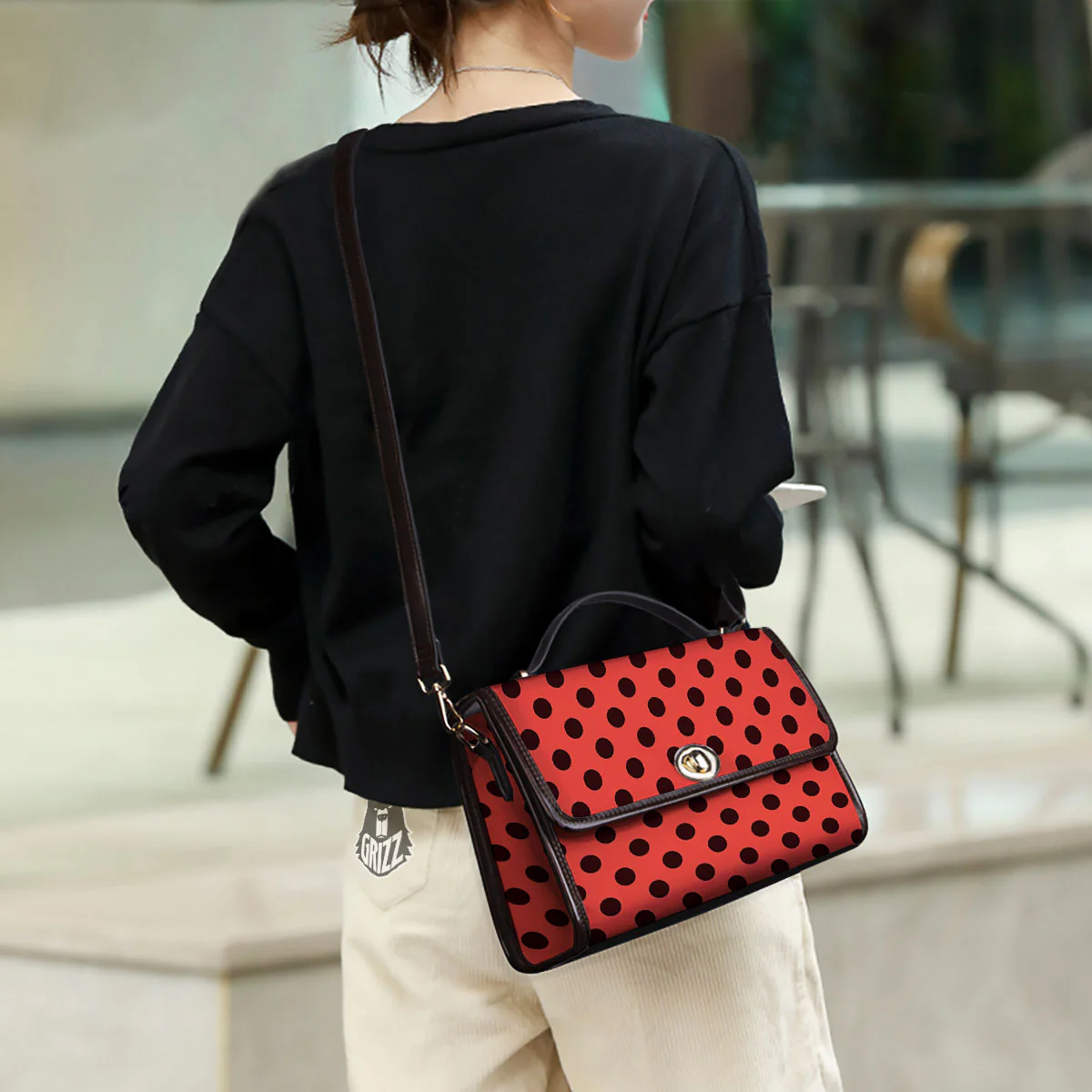 Spots Ladybug Print Pattern Women's Satchel Bag - Image 3