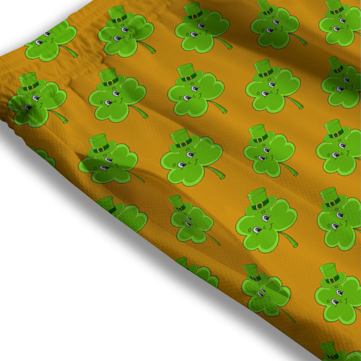 St. Patrick's Day Cute Clover Print Mesh Shorts - Image 3