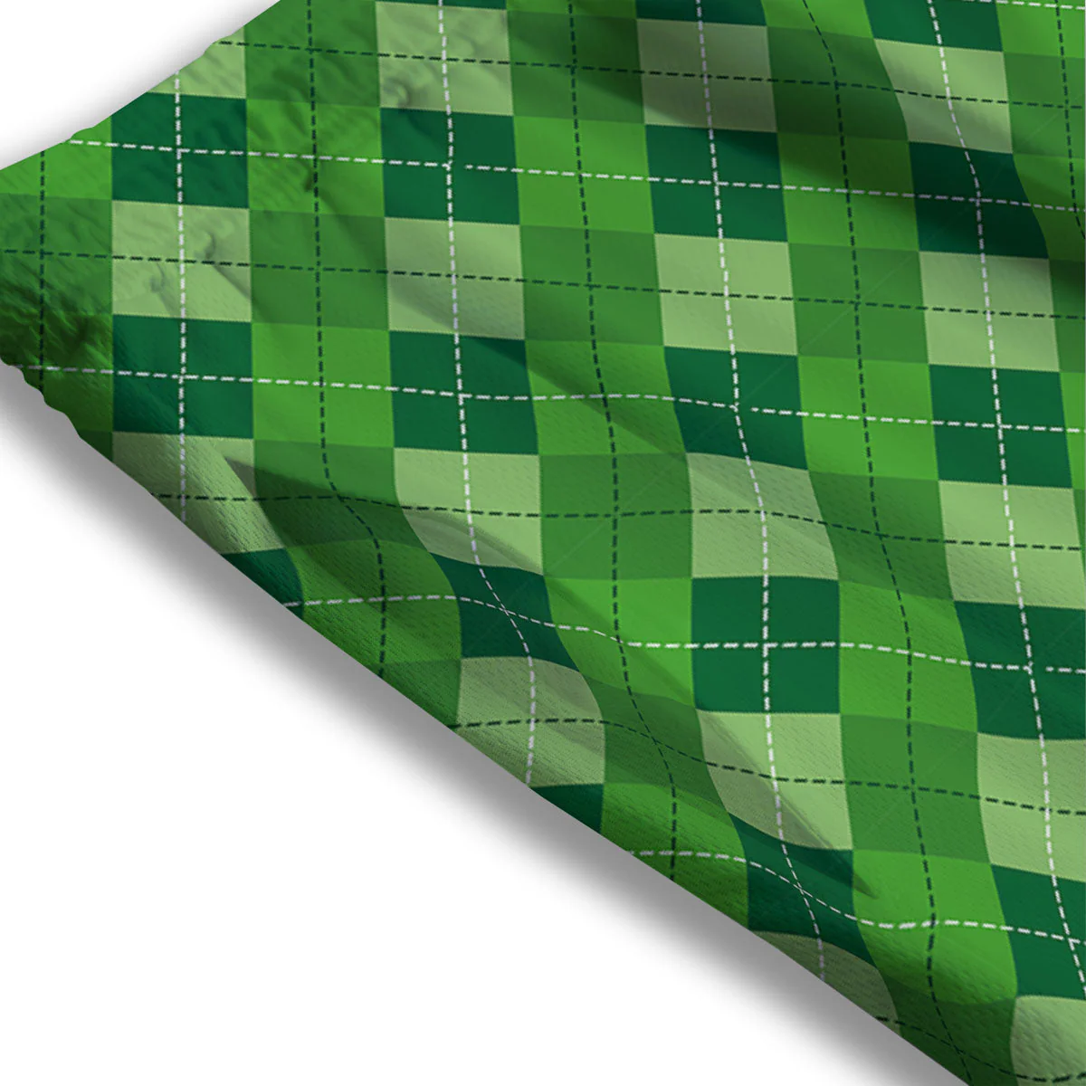 St. Patrick's Day Green Plaid Print Mesh Shorts - Image 3