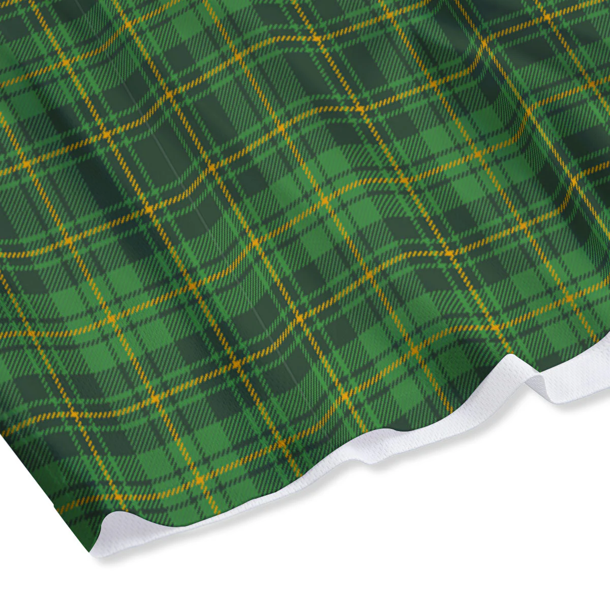 St. Patrick's Day Green Tartan Print Mesh Shorts - Image 4