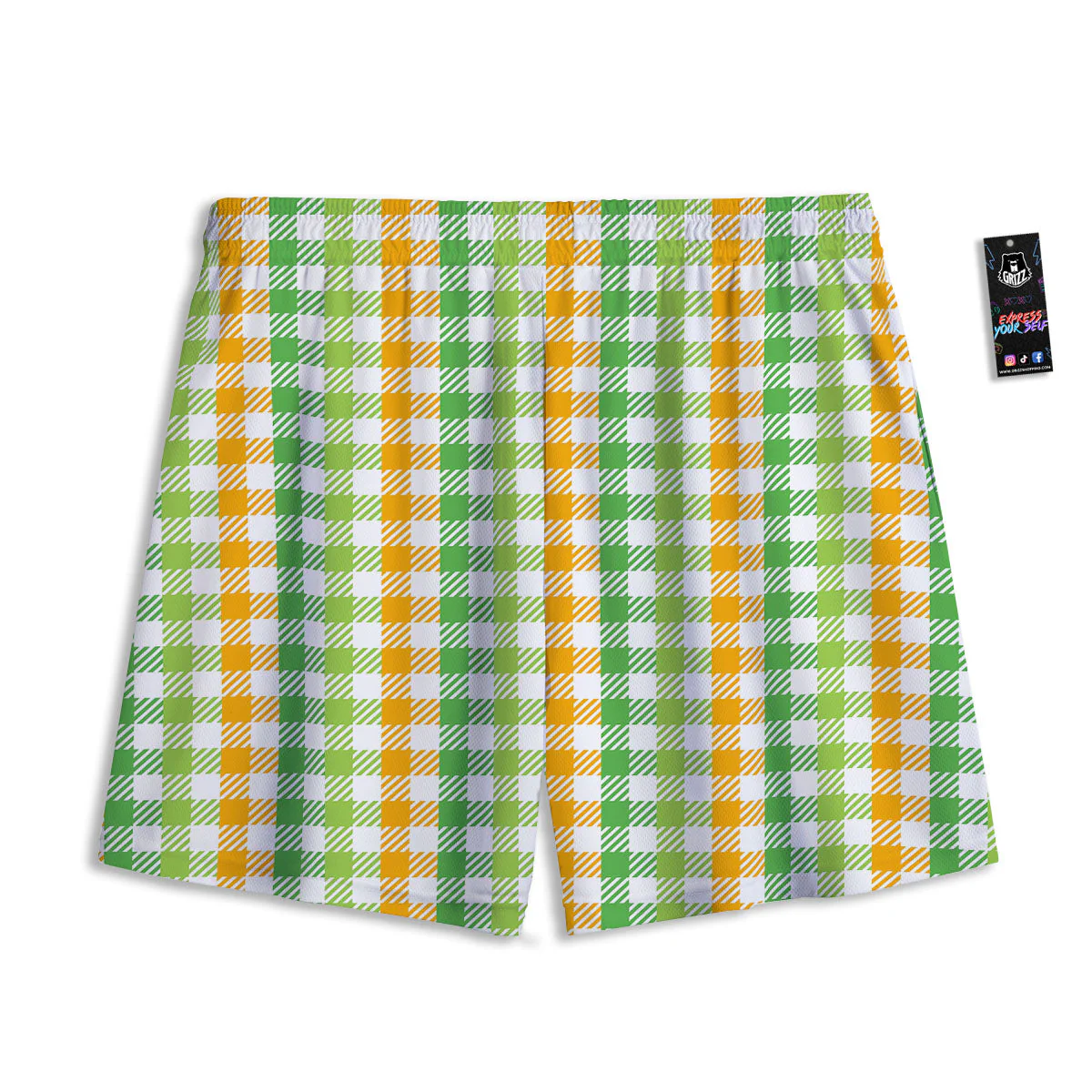 St. Patrick's Day Plaid Print Mesh Shorts - Image 2