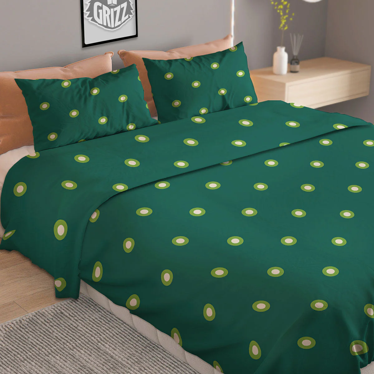 St. Patrick's Day Polka Dot Irish Print Duvet Cover Bedding Set - Image 2