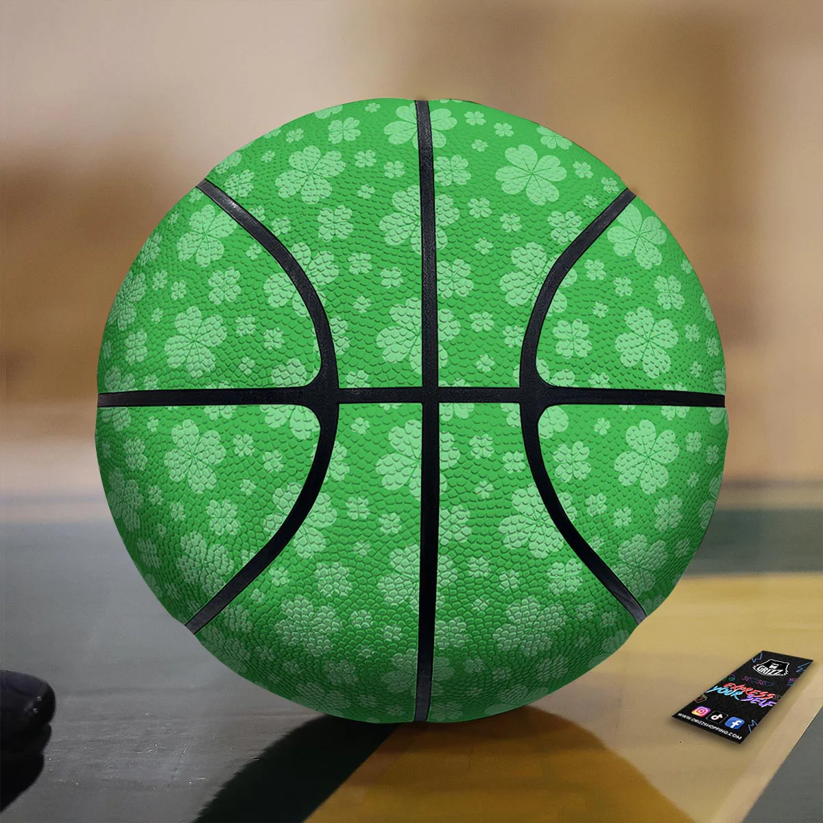 St. Patrick's Day Shamrock Leaf Print Pattern Basketball