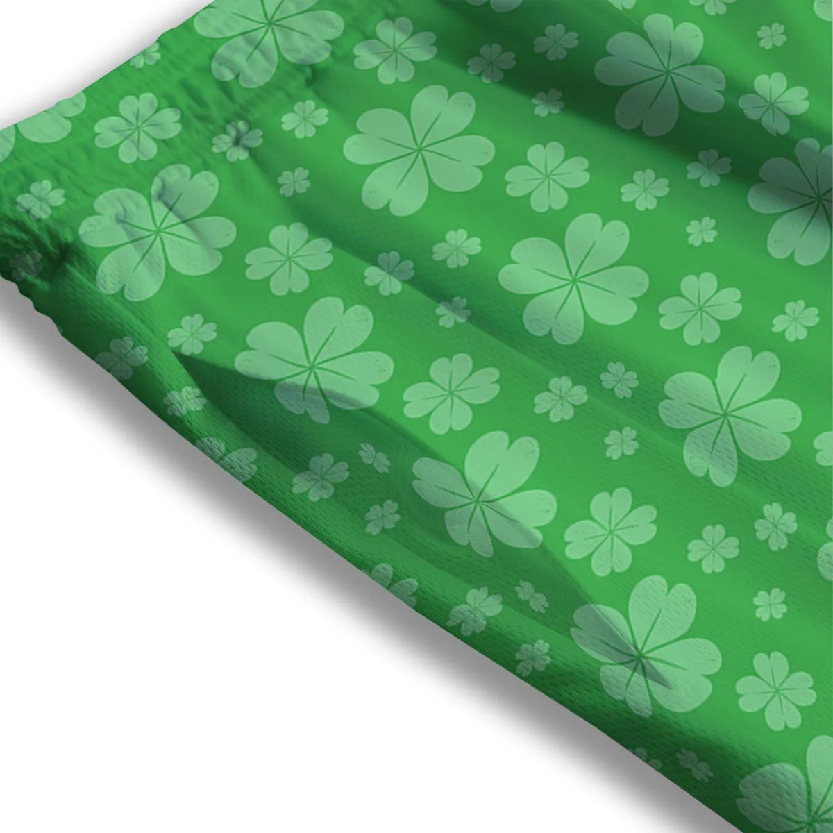 St. Patrick's Day Shamrock Leaf Print Pattern Mesh Shorts - Image 3