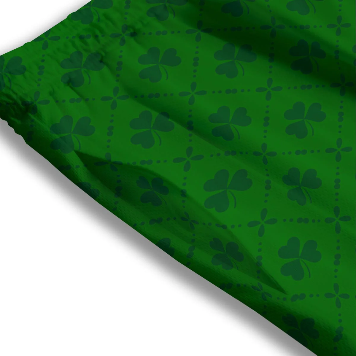St. Patrick's Day Shamrock Print Pattern Mesh Shorts - Image 3