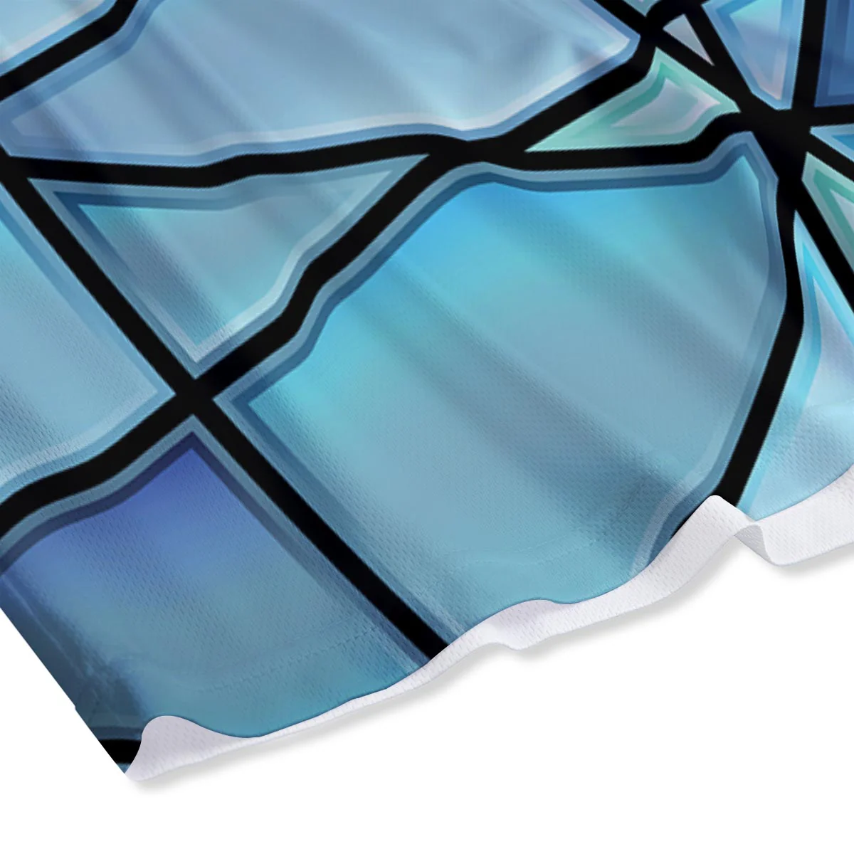 Stained Glass Mosaic Teal Print Mesh Shorts - Image 4