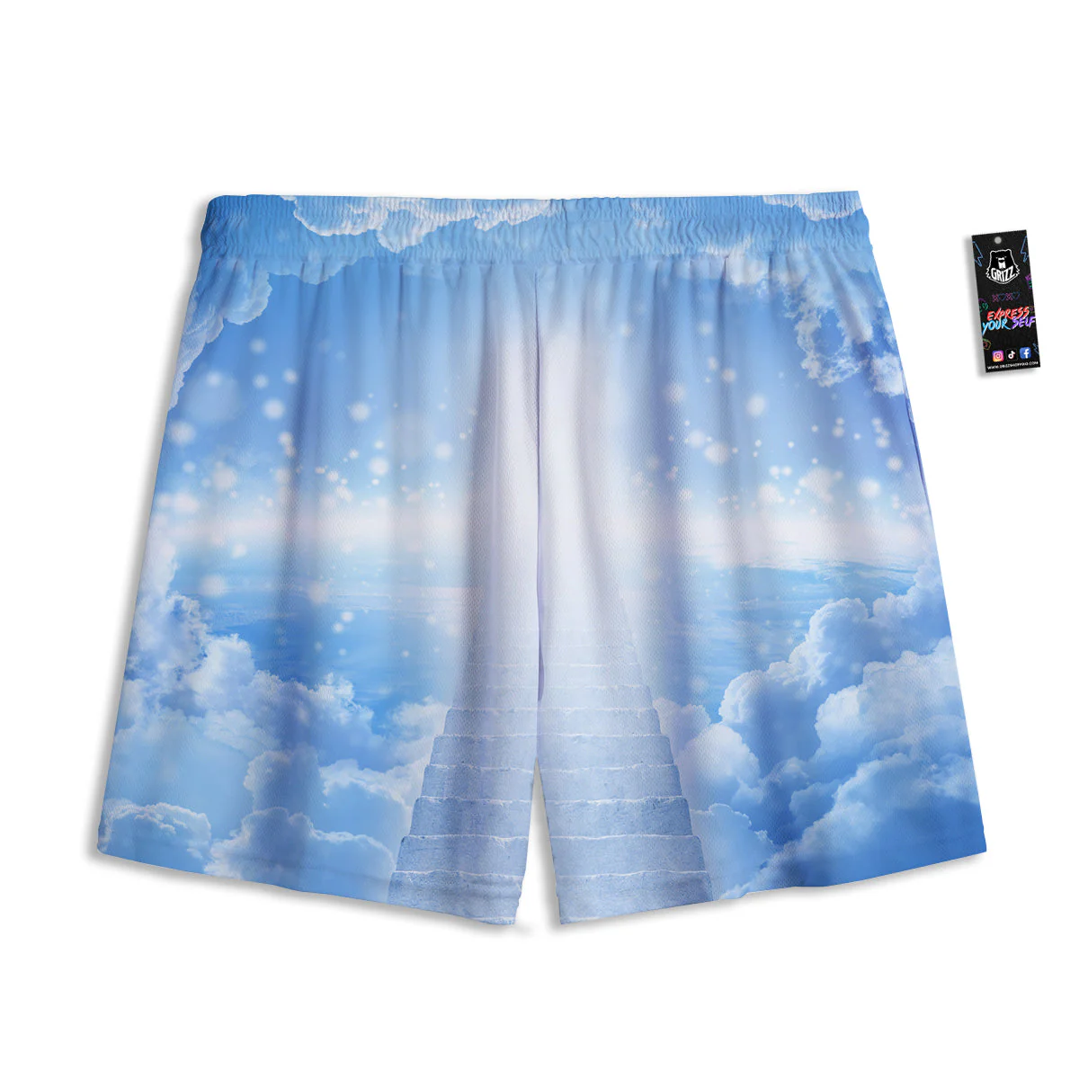 Stairs To Heaven Print Mesh Shorts - Image 2