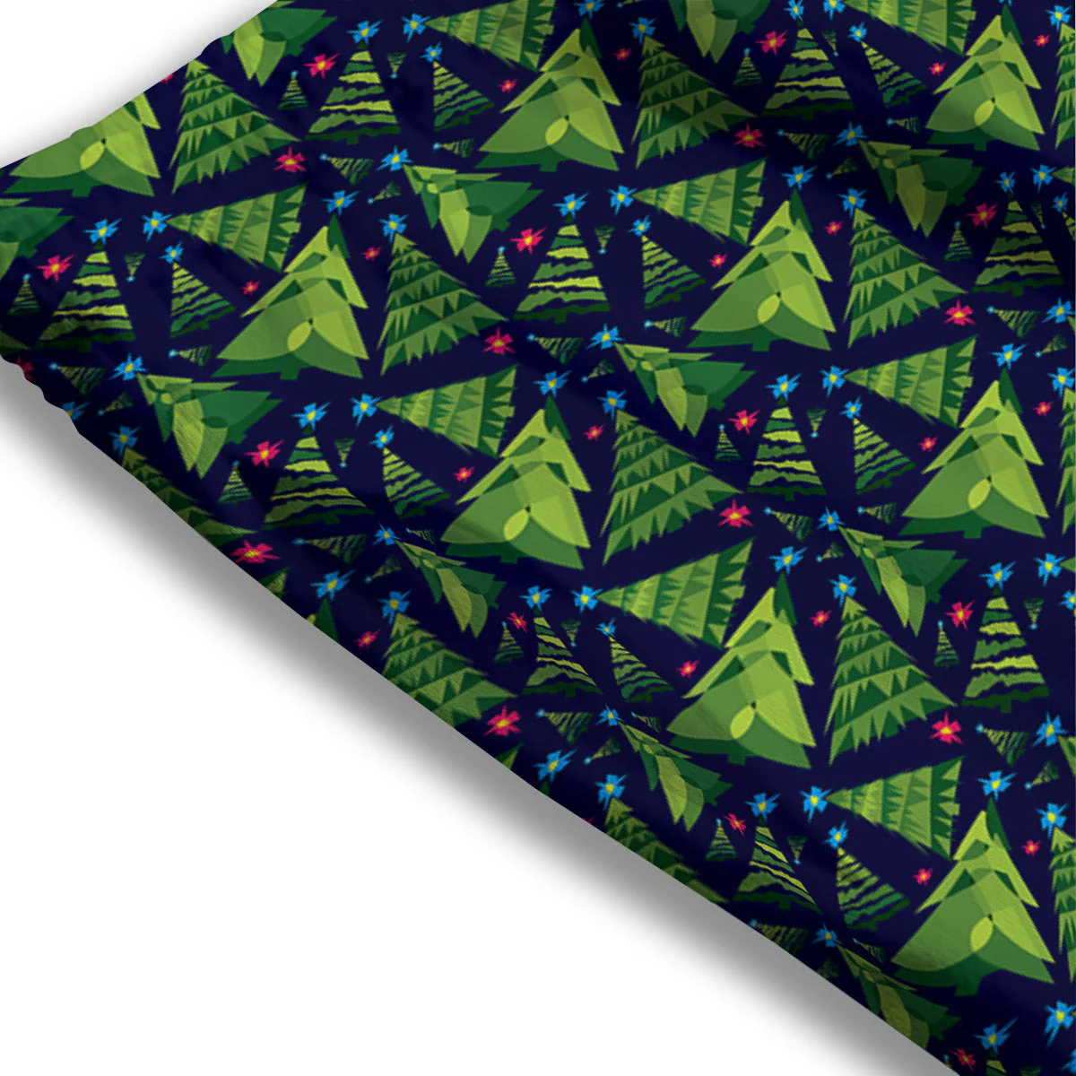 Star And Christmas Tree Print Pattern Mesh Shorts - Image 3