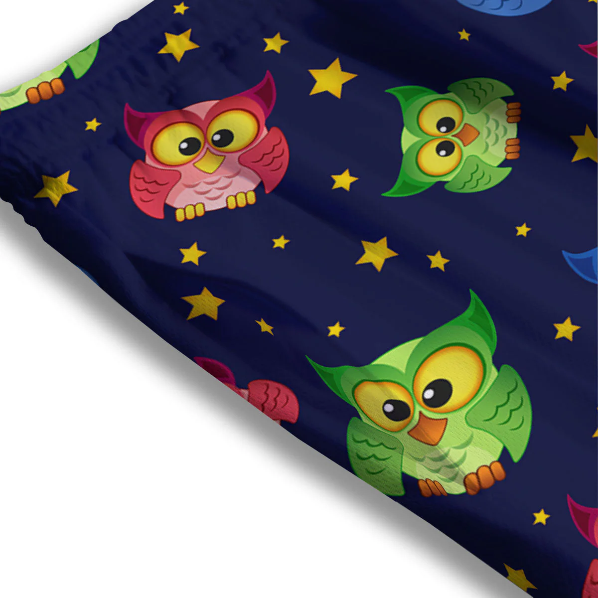 Star And Owl Print Pattern Mesh Shorts - Image 3