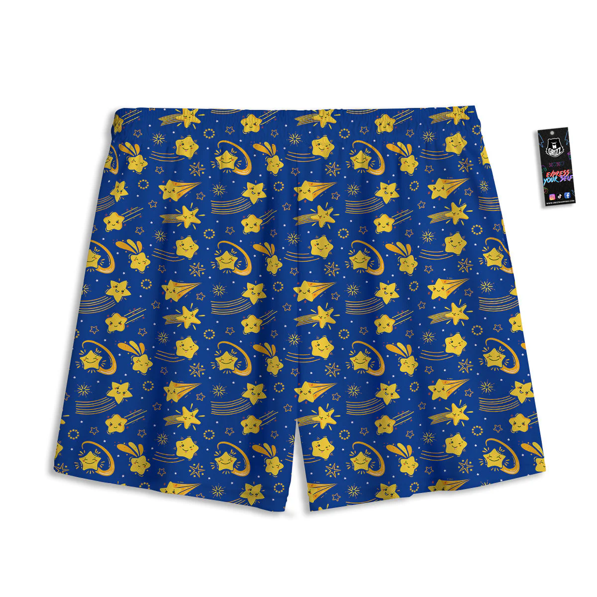 Star Cartoon Print Pattern Mesh Shorts - Image 2