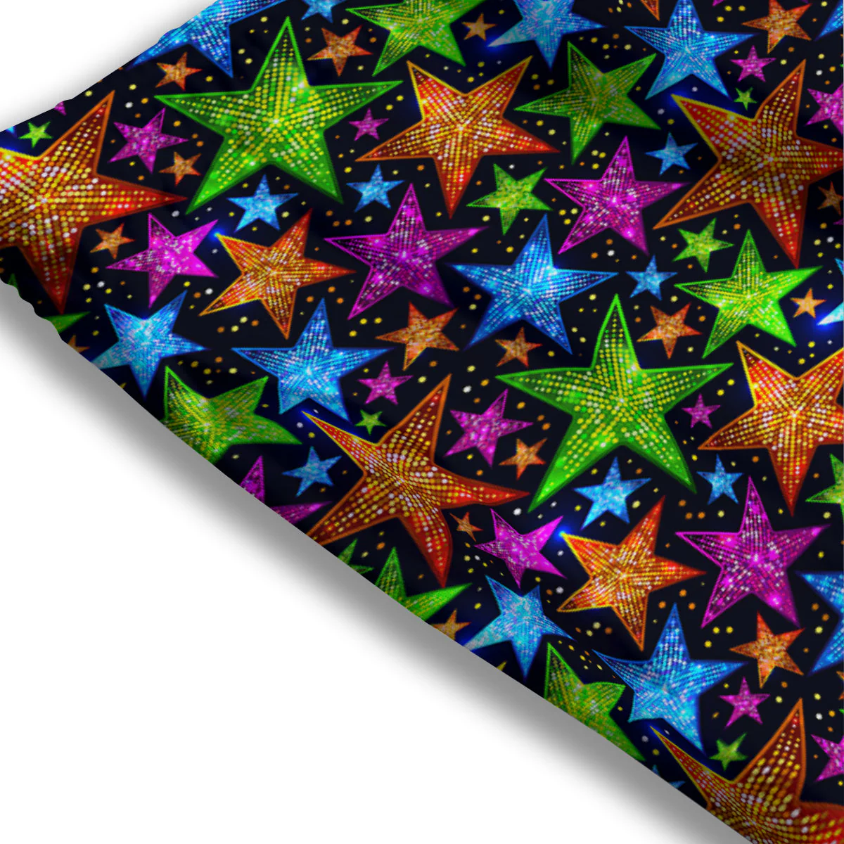 Star Disco Sparkles Print Pattern Mesh Shorts - Image 3