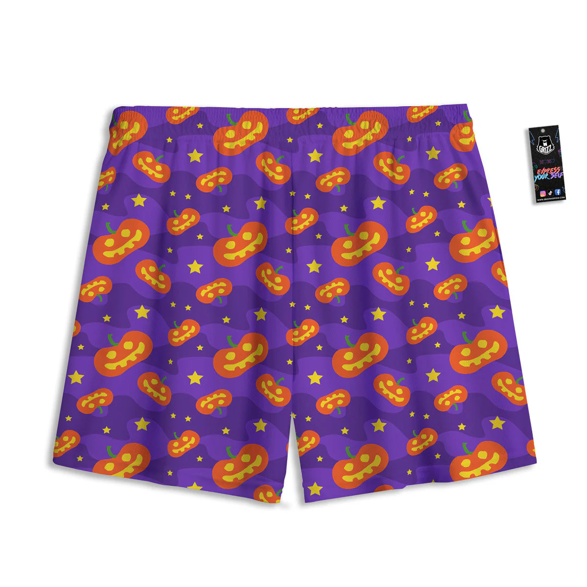 Star Halloween Print Pattern Mesh Shorts - Image 2