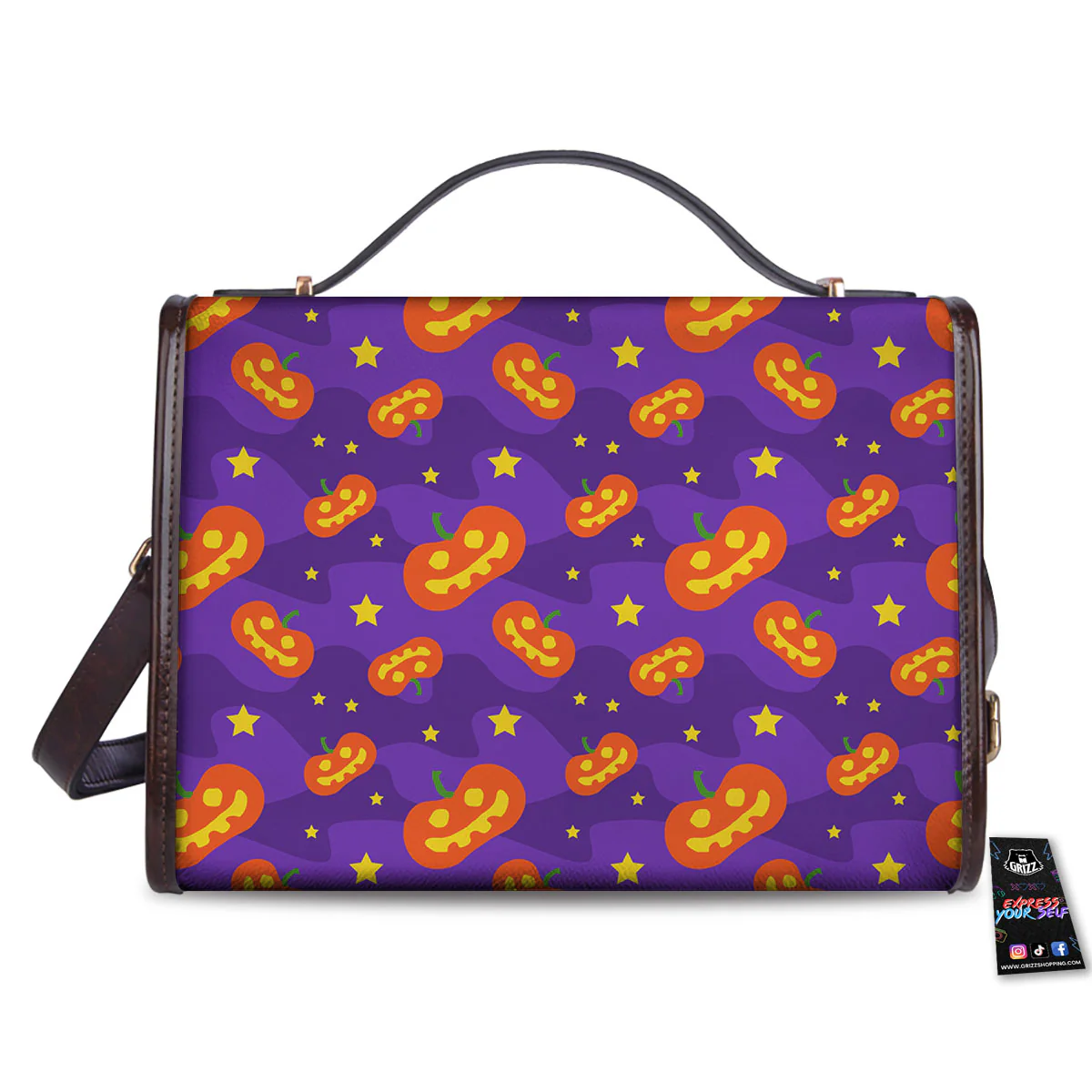 Star Halloween Print Pattern Women's Satchel Bag - Image 2