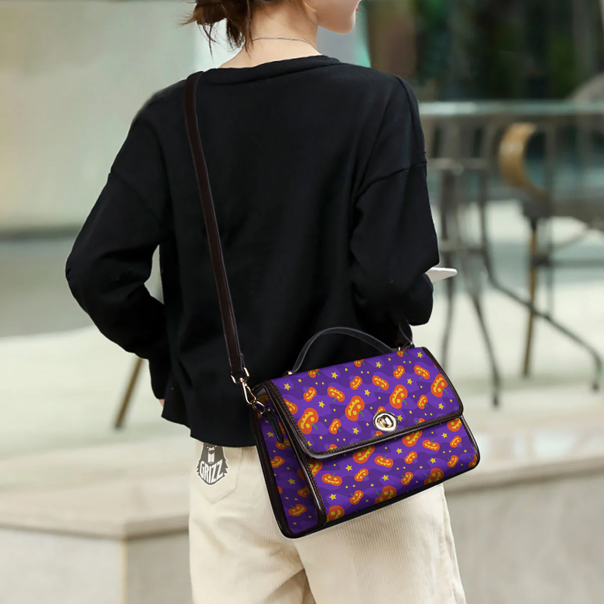 Star Halloween Print Pattern Women's Satchel Bag - Image 3