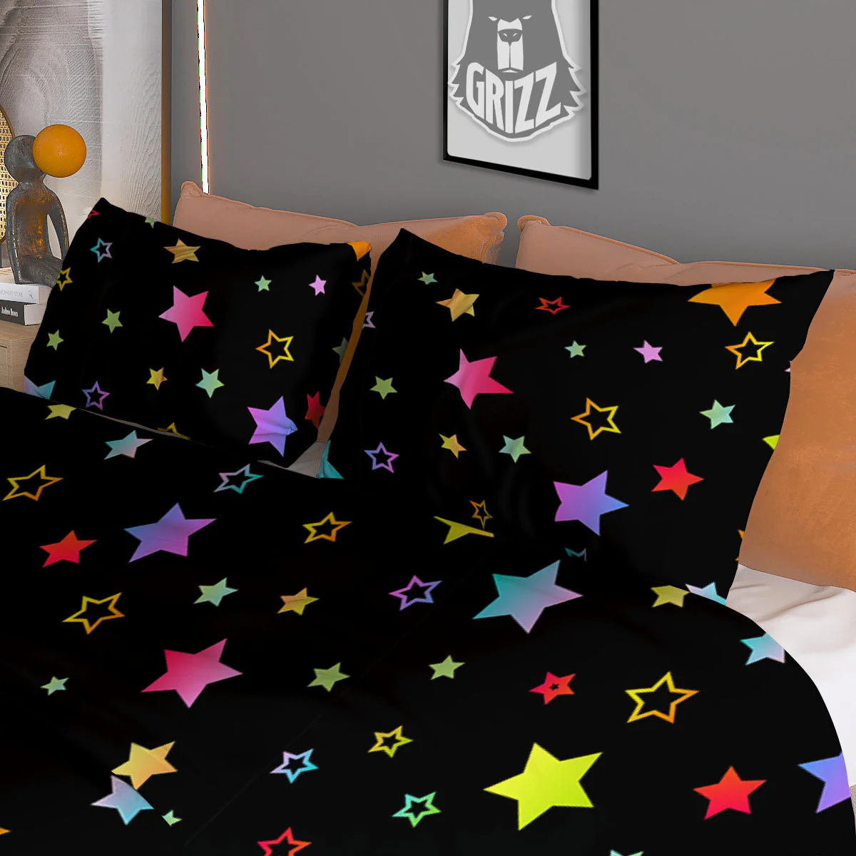 Star Lights Print Pattern Duvet Cover Bedding Set - Image 3