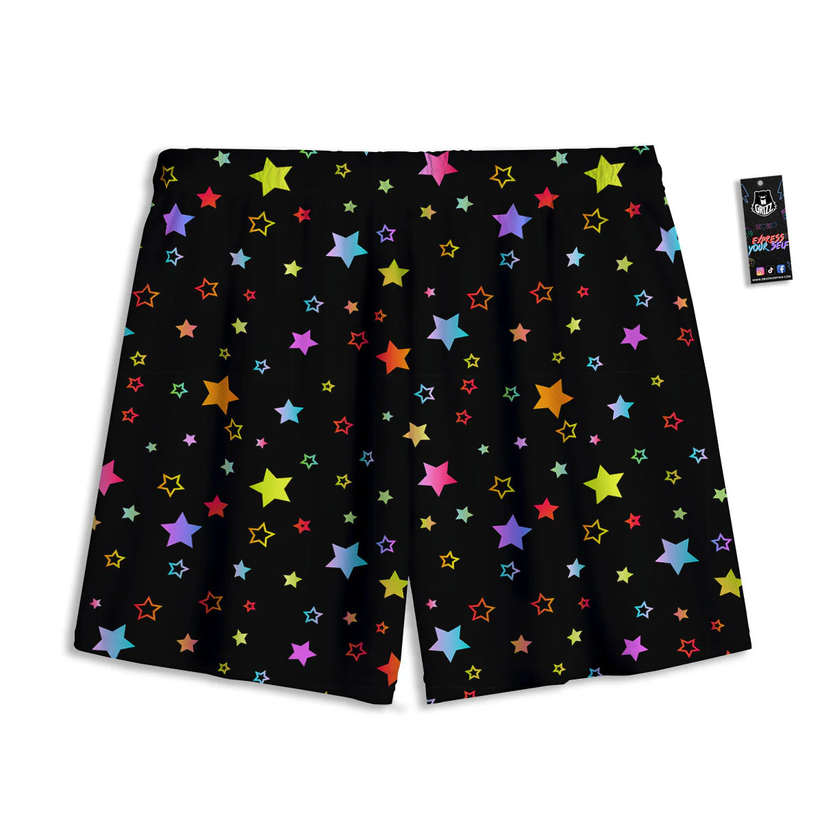 Star Lights Print Pattern Mesh Shorts - Image 2
