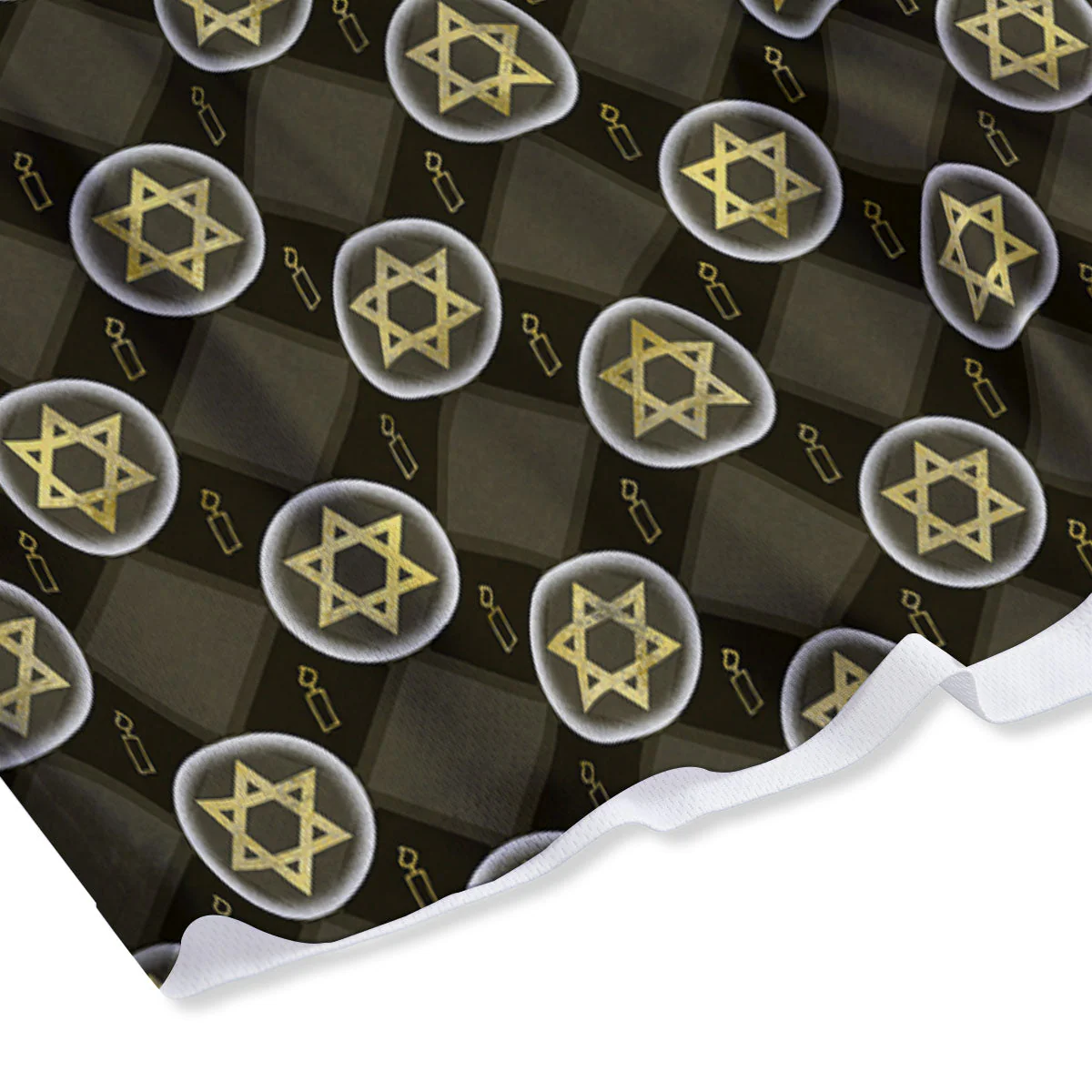 Star Of David Flaming Print Mesh Shorts - Image 4