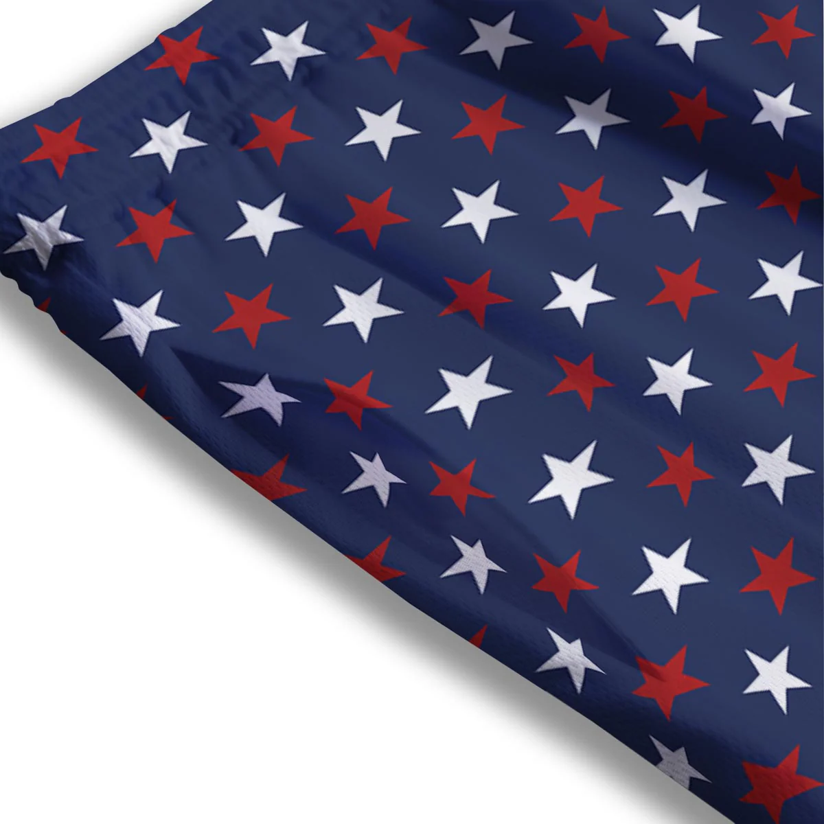 Star White And Red Print Pattern Mesh Shorts - Image 3