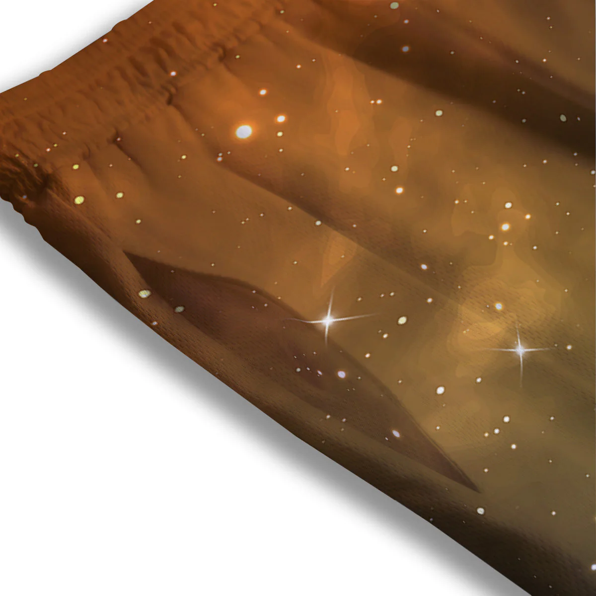 Stardust Galaxy Space Blue Orange Print Mesh Shorts - Image 3