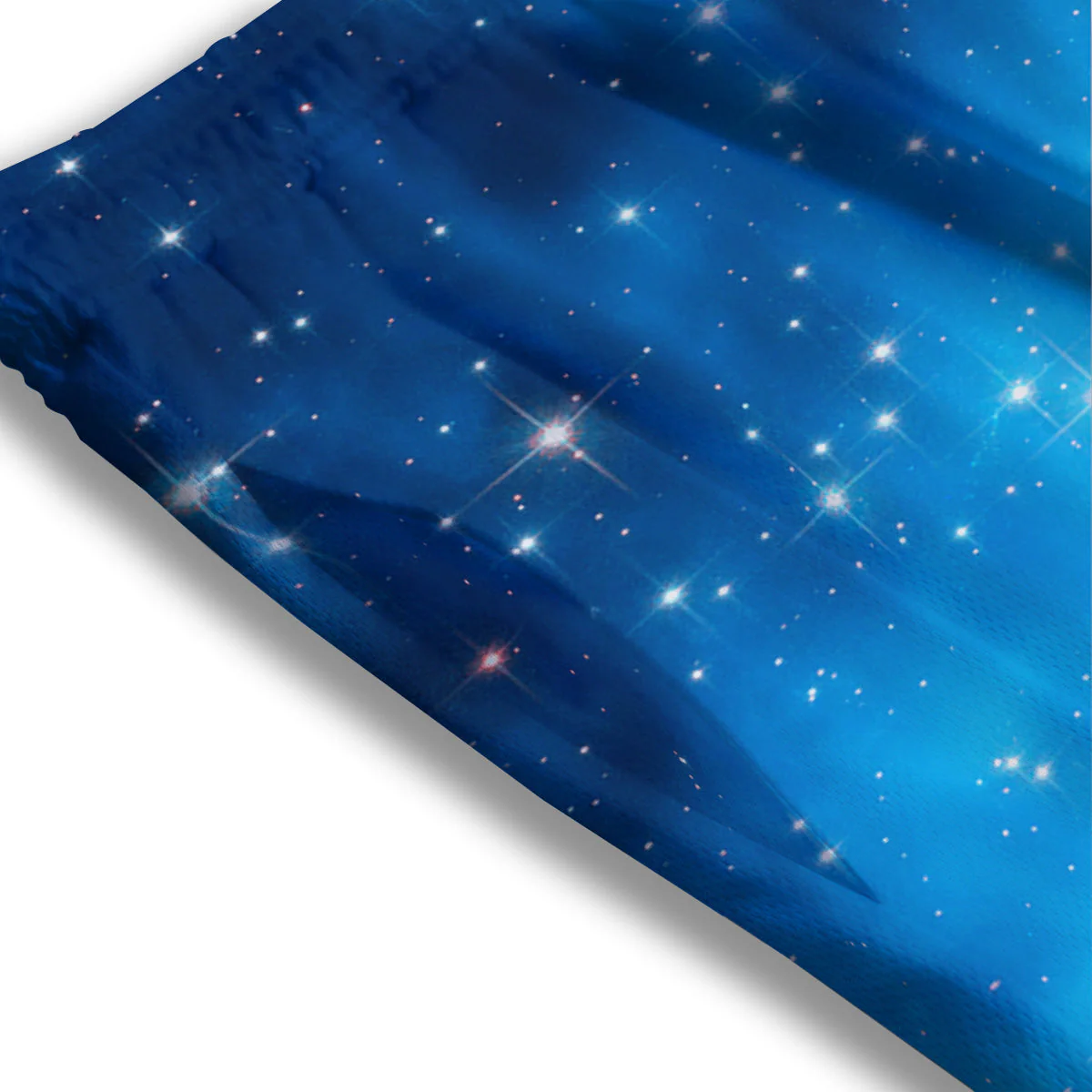 Starfield Galaxy Space Blue Cloud Print Mesh Shorts - Image 3