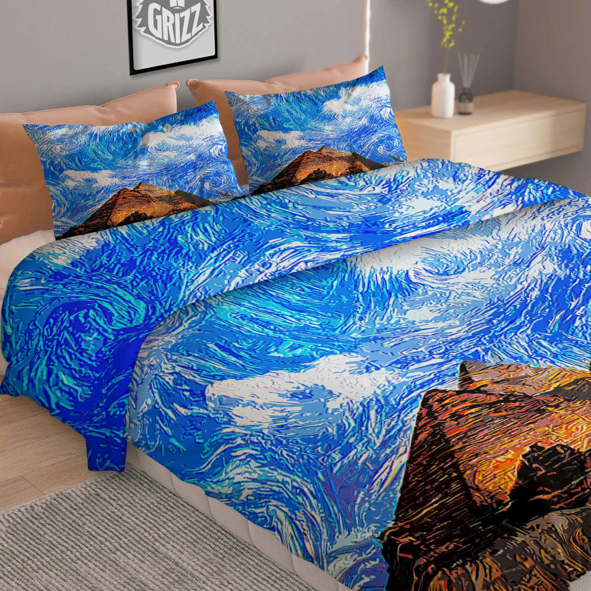 Starring Night Pyramids Print Duvet Cover Bedding Set - Image 2