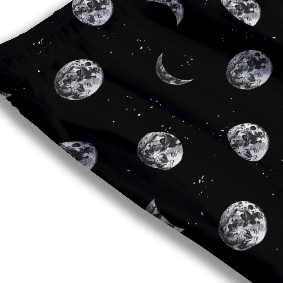 Stars And Moon Phase Print Pattern Mesh Shorts - Image 3