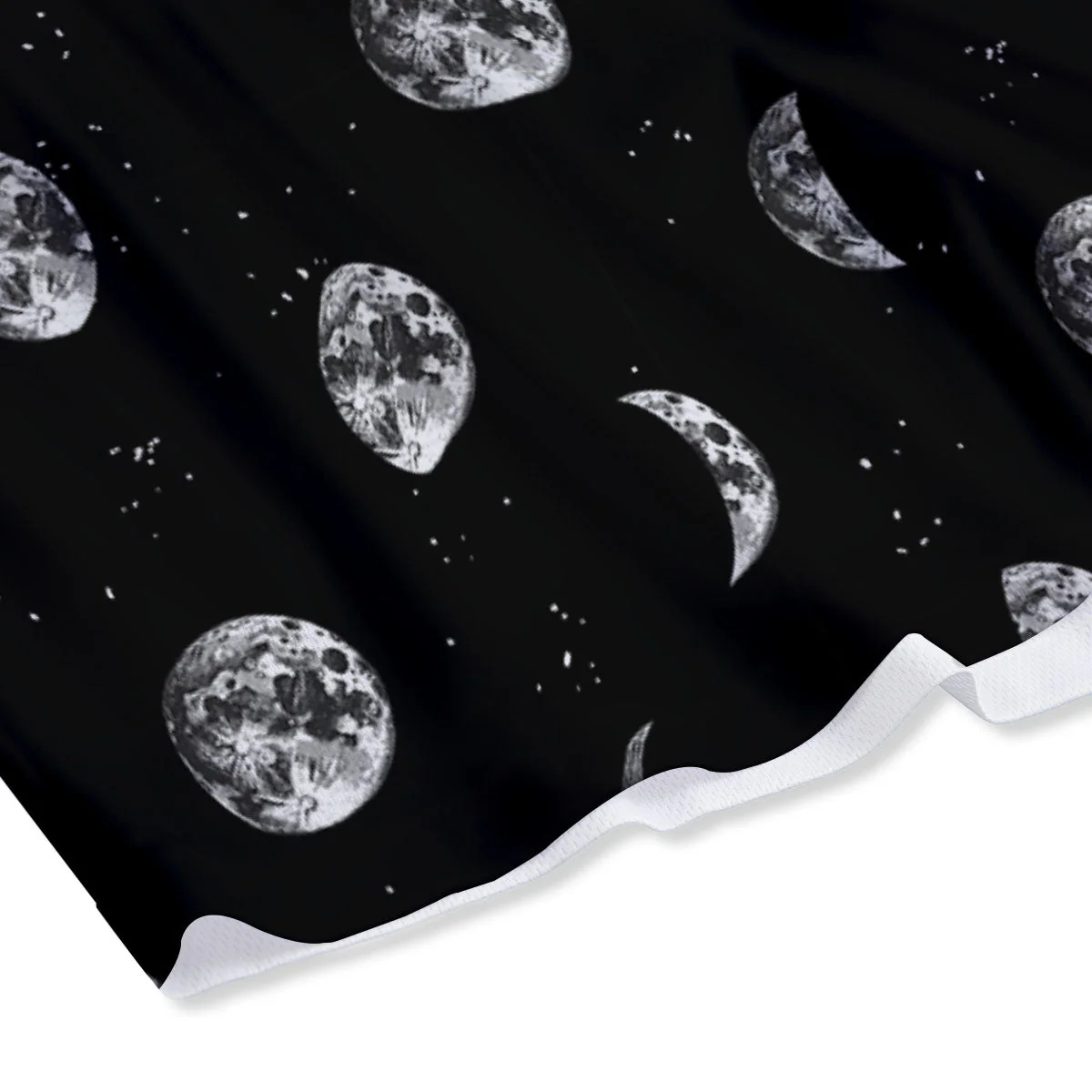 Stars And Moon Phase Print Pattern Mesh Shorts - Image 4