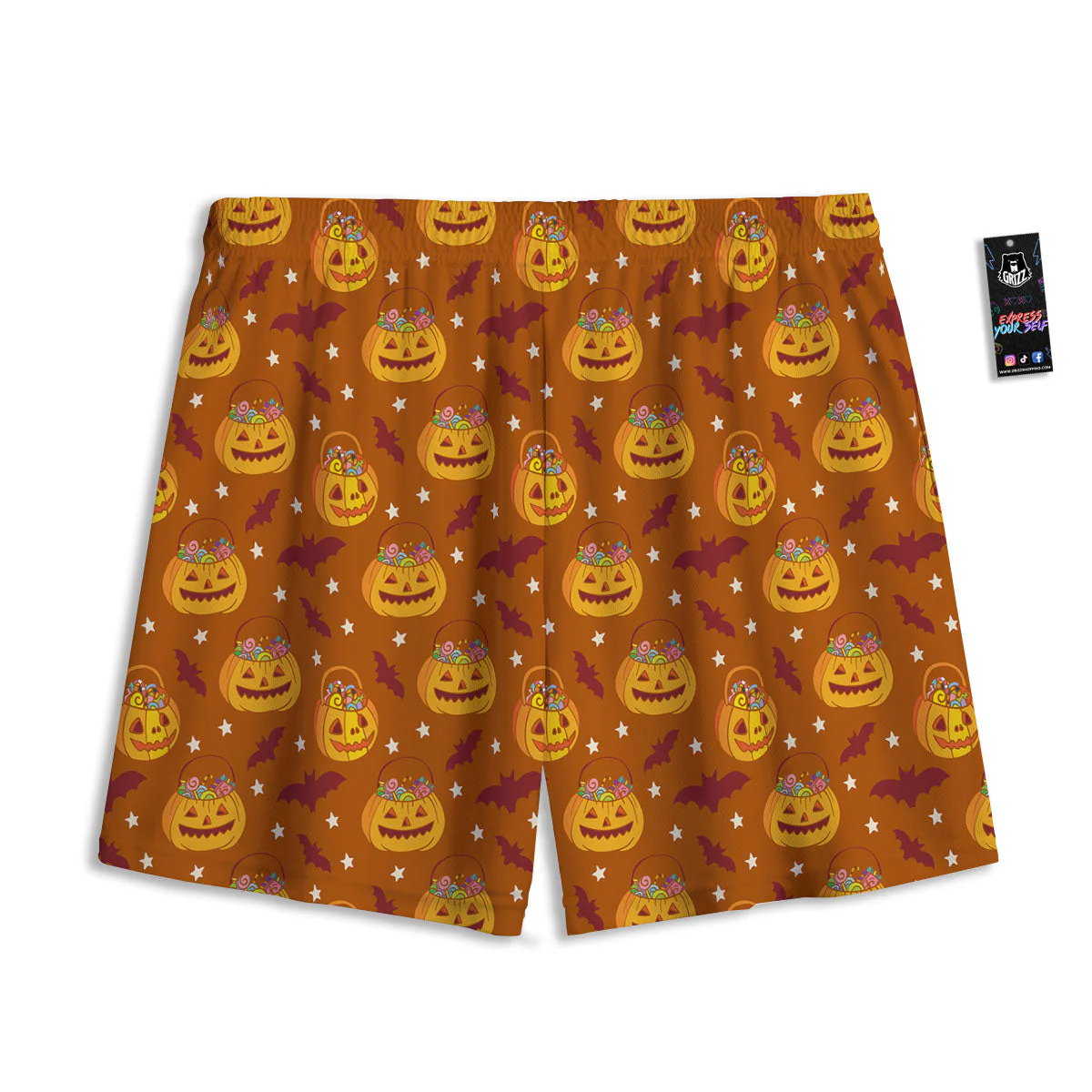 Stars Halloween Print Pattern Mesh Shorts - Image 2