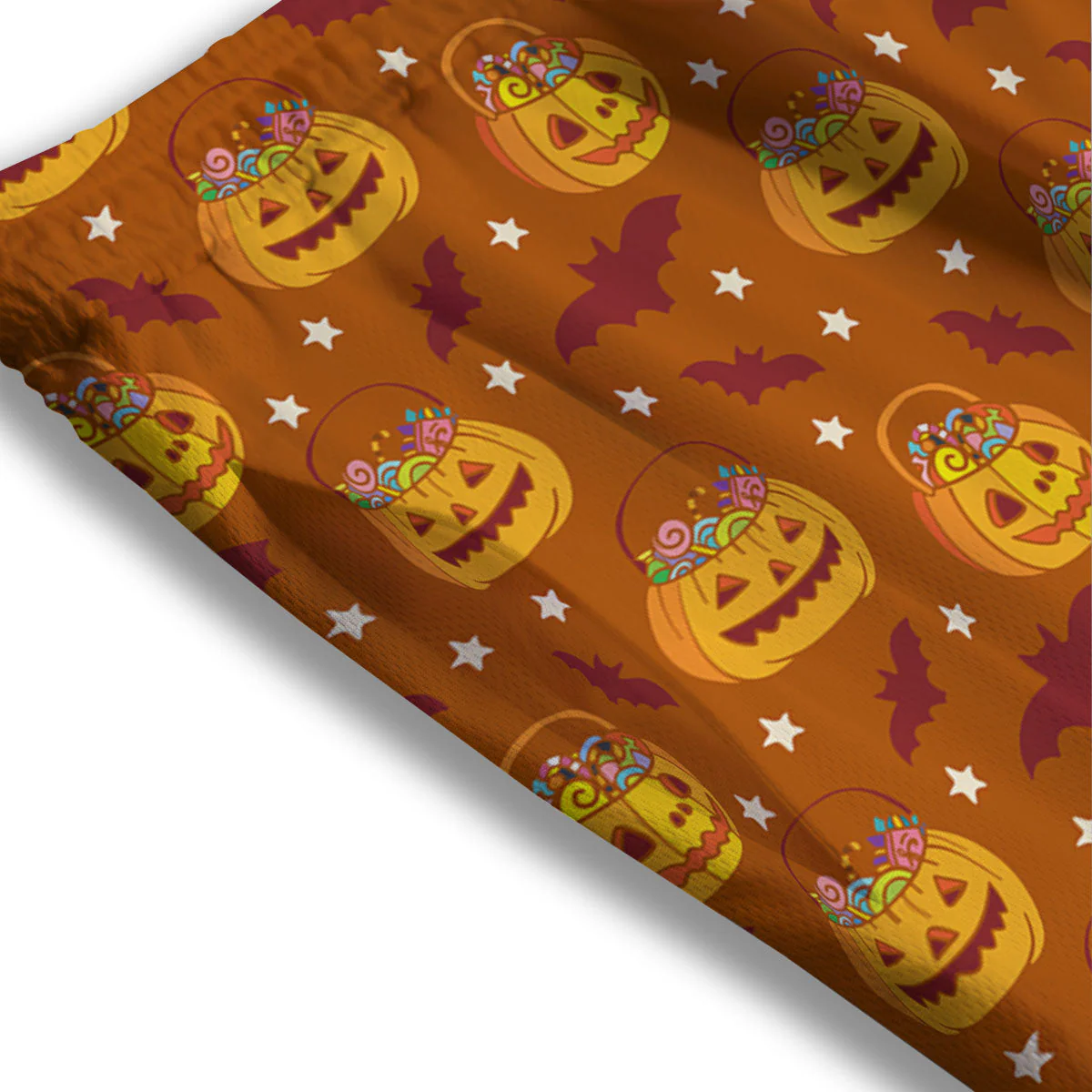 Stars Halloween Print Pattern Mesh Shorts - Image 3