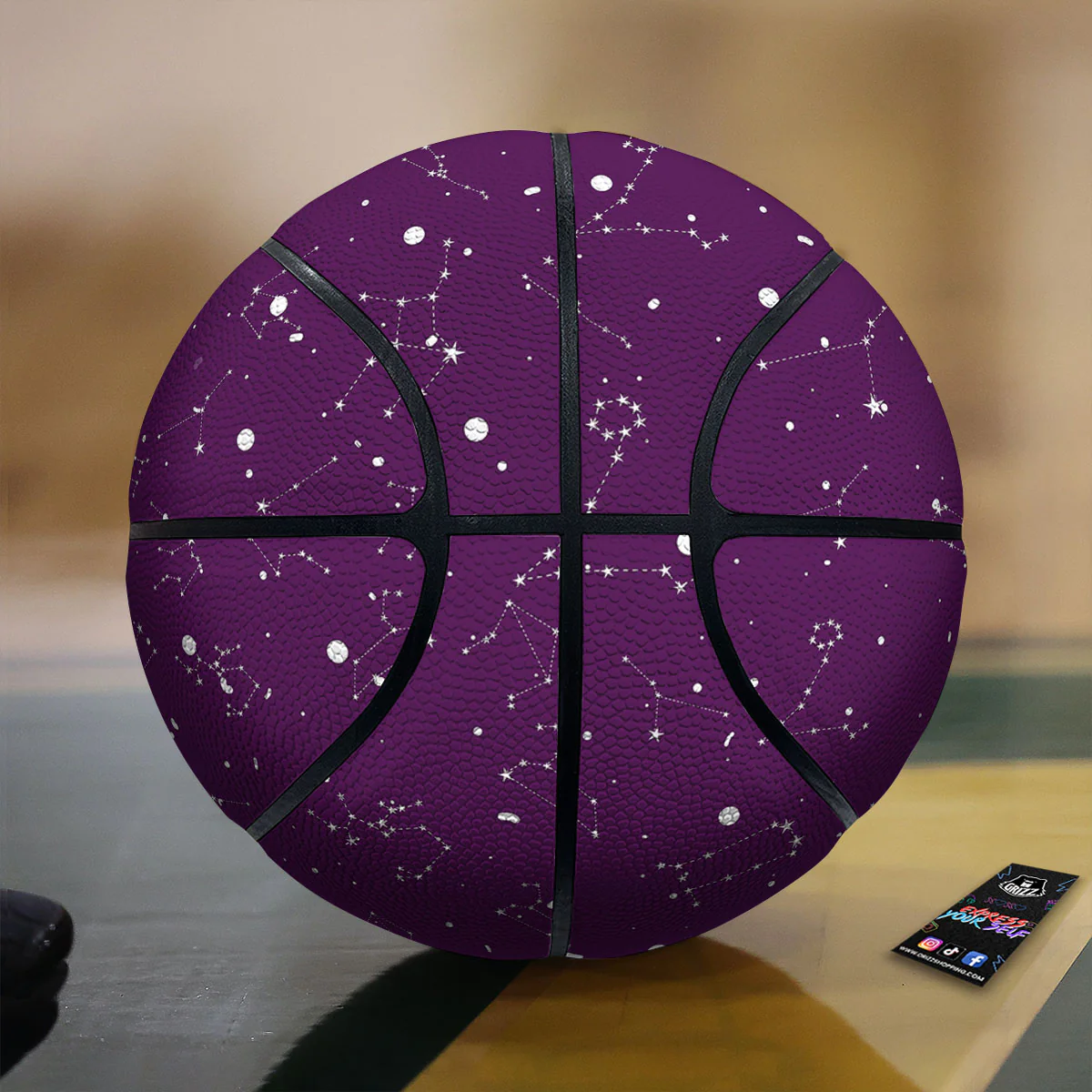 Stars Purple Zodiac Print Pattern Basketball